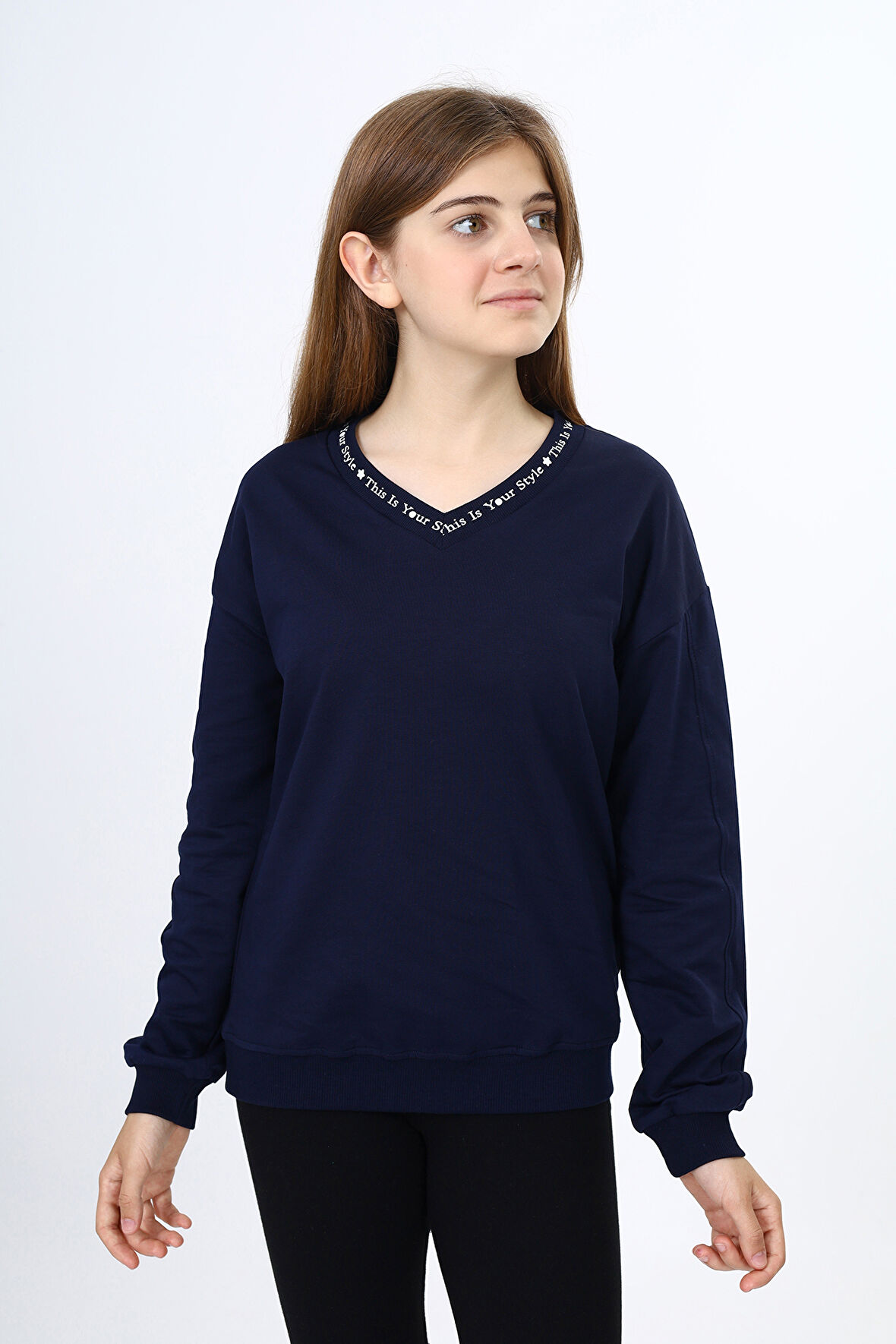 Toontoy Kız Çocuk Okul Baskılı Sweatshirt