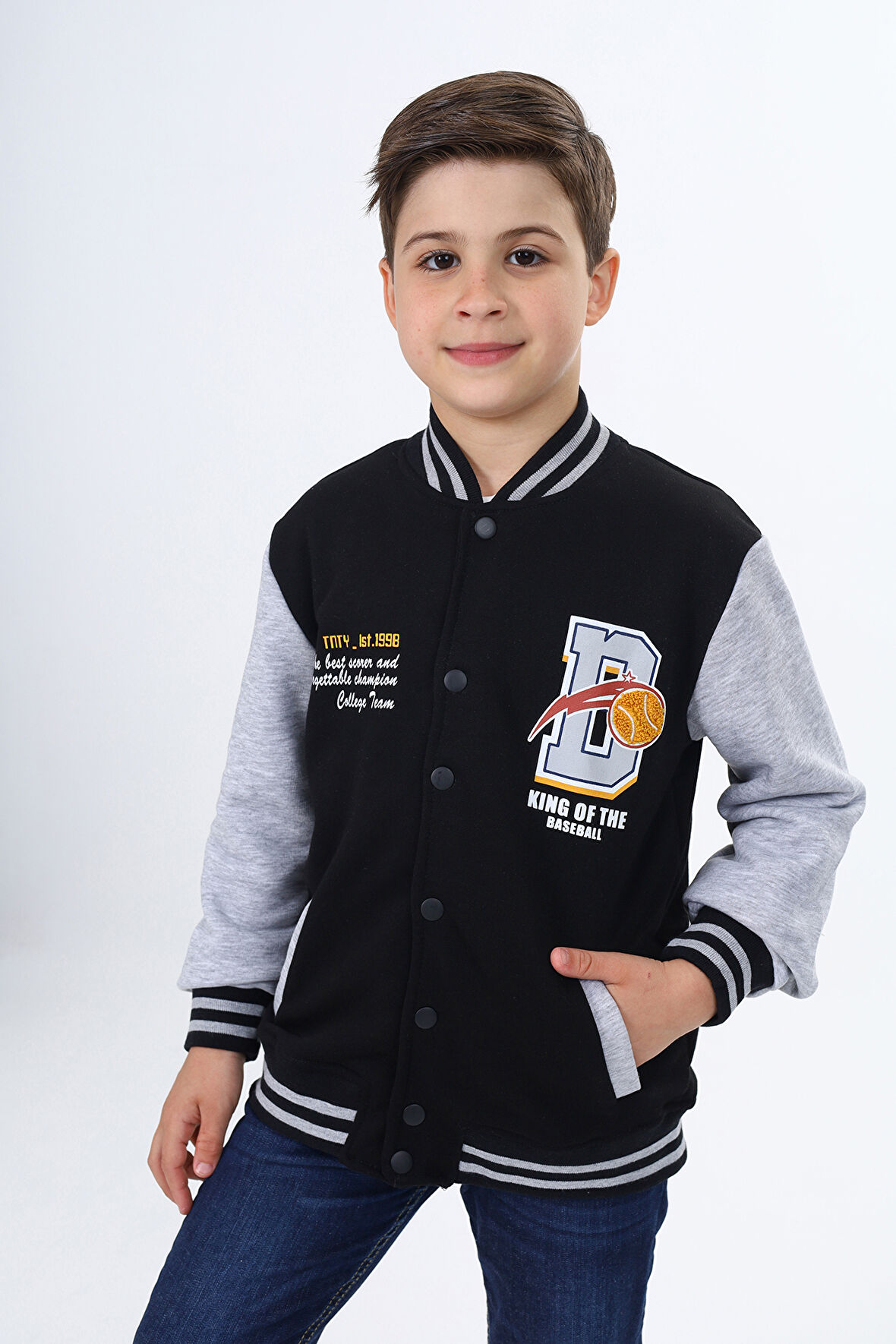 Toontoy Erkek Çocuk Baskılı Kolej Hırka