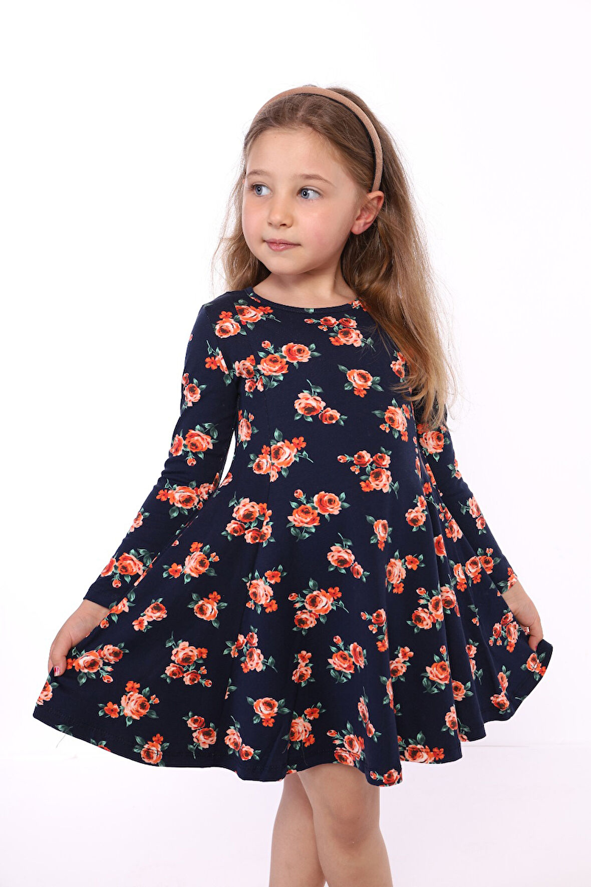 Toontoy Kız Çocuk Çiçek Desenli Elbise