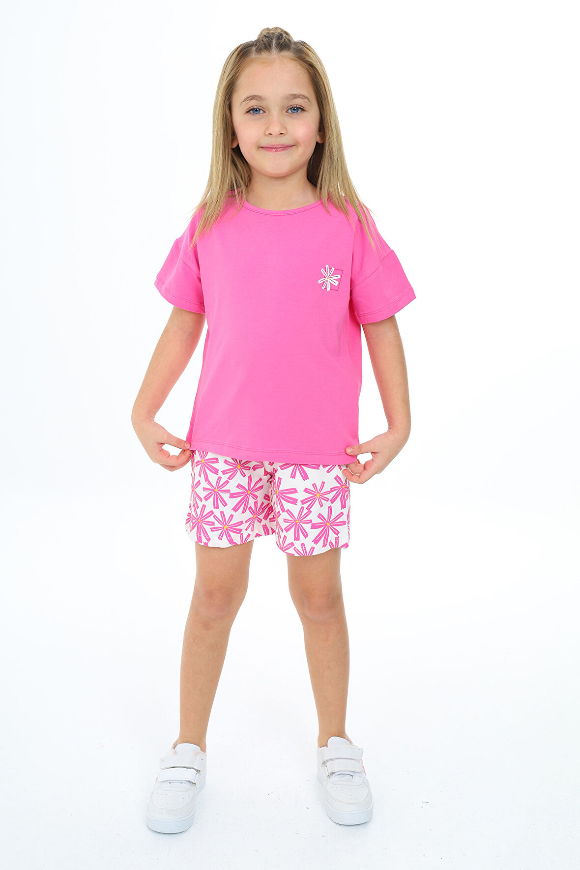 Toontoy Kız Çocuk Baskılı Şortlu Takım