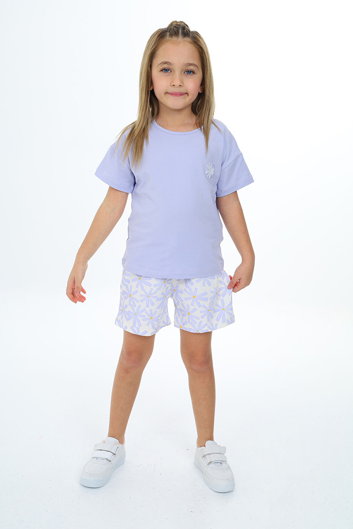 Toontoy Kız Çocuk Baskılı Şortlu Takım