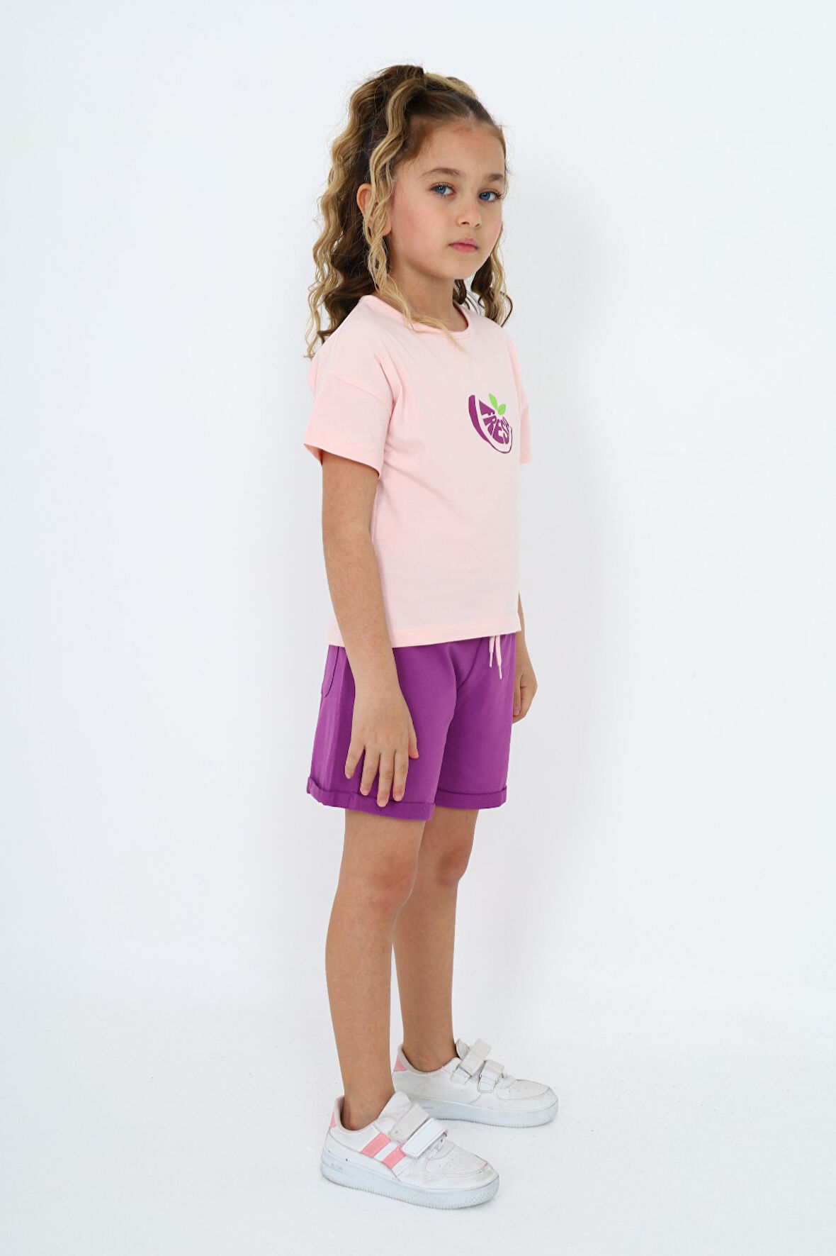 Toontoy Kız Çocuk Baskılı Şortlu Takım