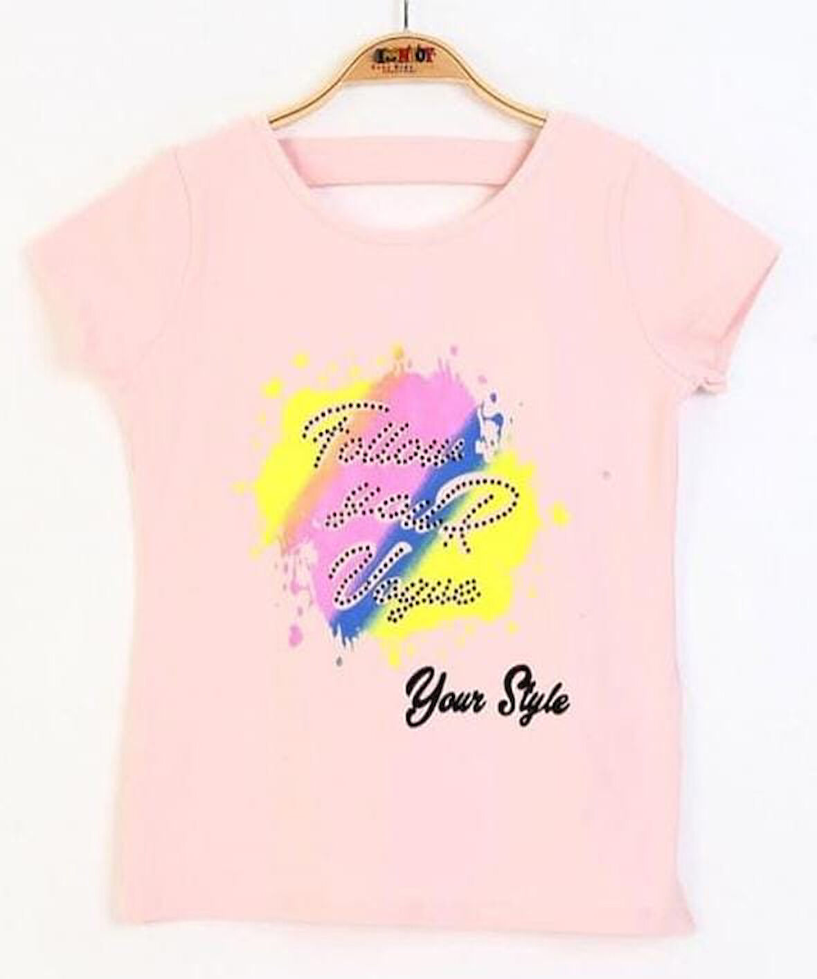 Toontoy Kız Çocuk Baskılı Taş İşlemeli Tişört