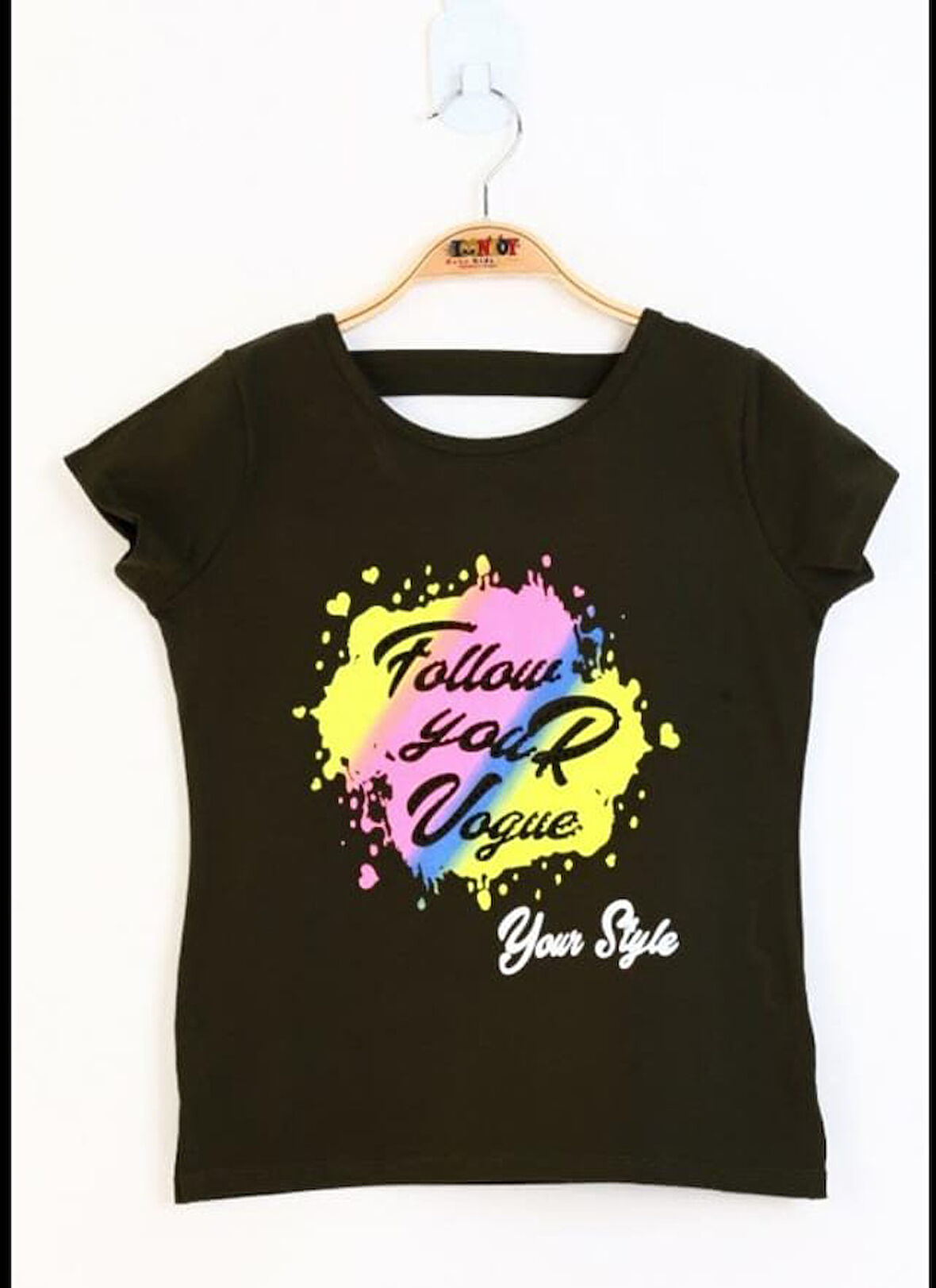 Toontoy Kız Çocuk Baskılı Taş İşlemeli Tişört