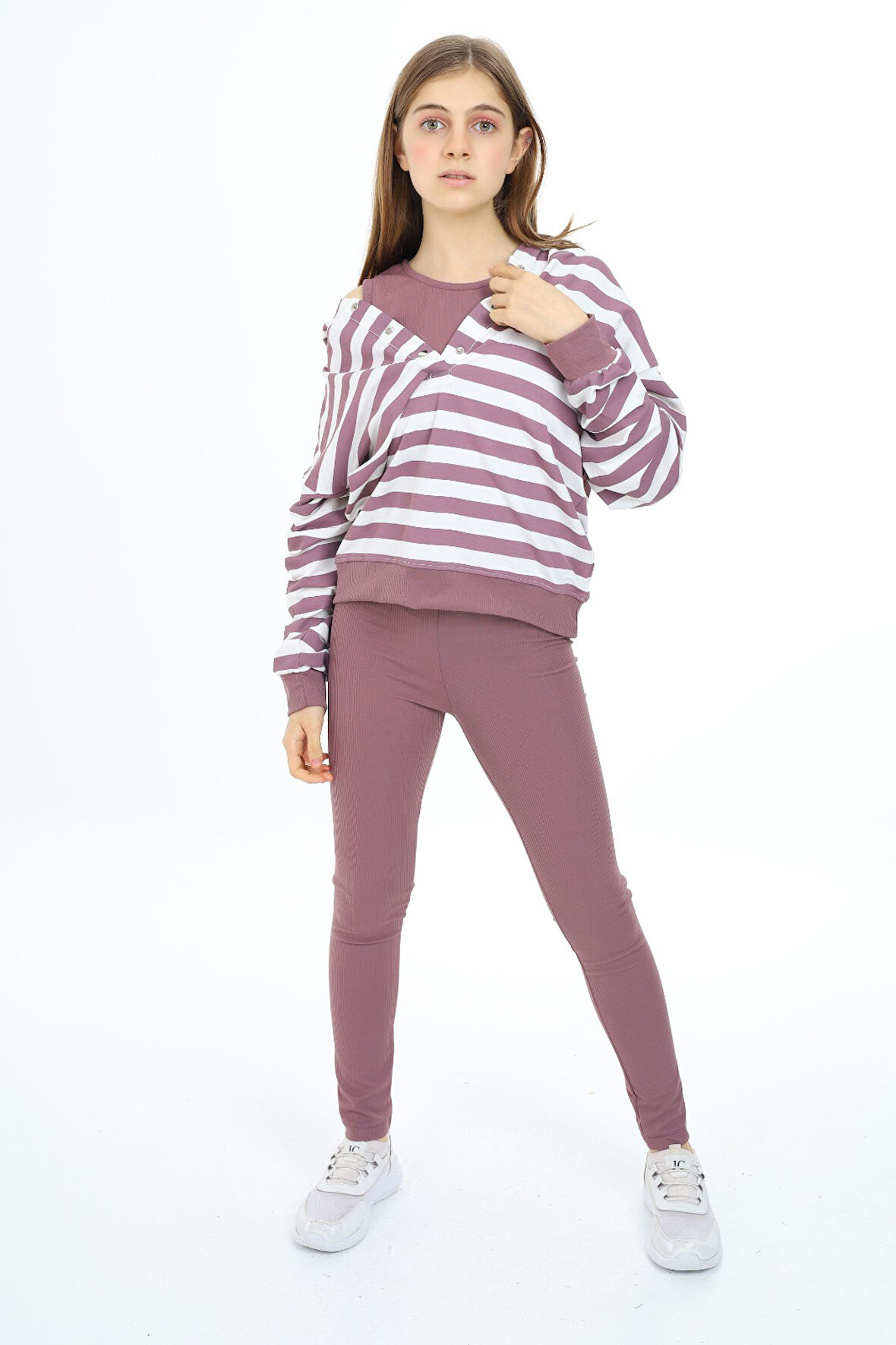 Toontoy Kız Çocuk Üçlü Taytlı Takım