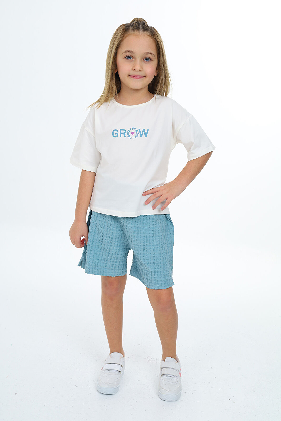 Toontoy Kız Çocuk Baskılı Şortlu Takım