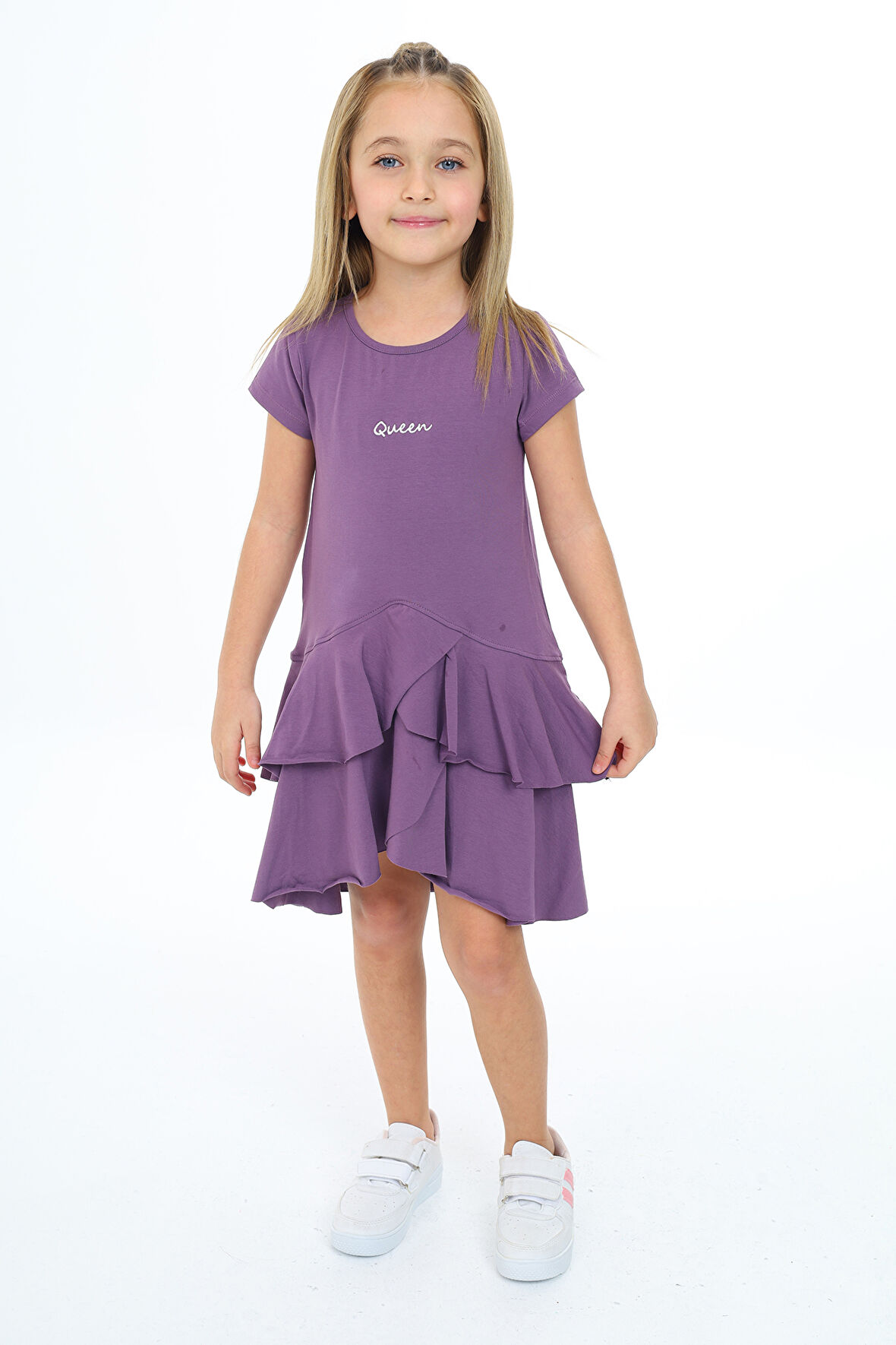 Toontoy Kız Çocuk Nakışlı Elbise