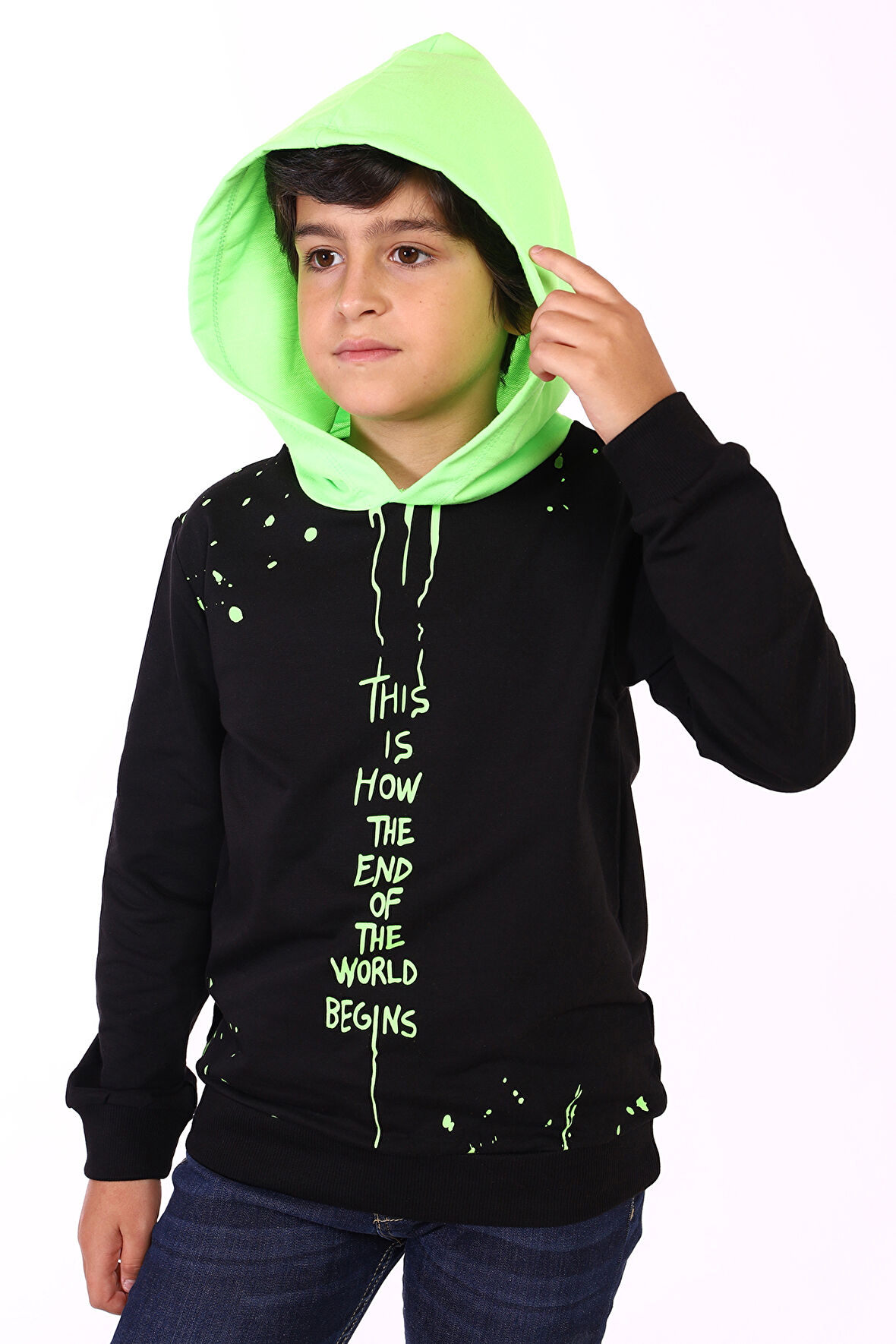 Toontoy Erkek Çocuk Neon Detaylı Sweatshirt