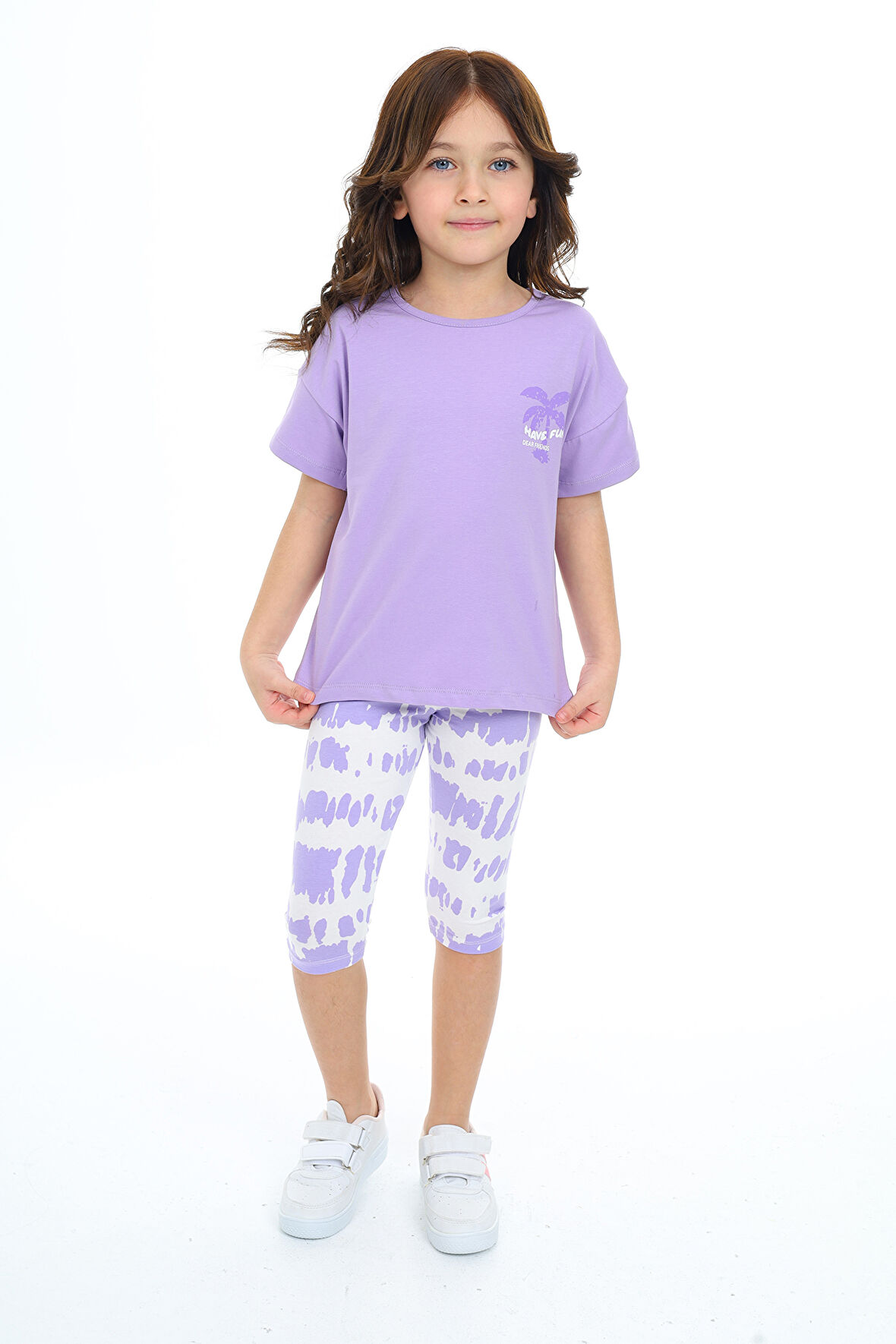 Toontoy Kız Çocuk Baskılı Kaprili Takım