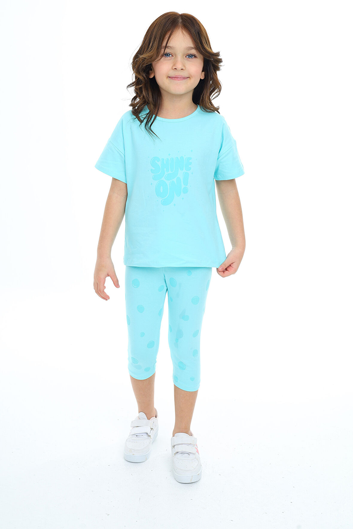 Toontoy Kız Çocuk Baskılı Kaprili Takım