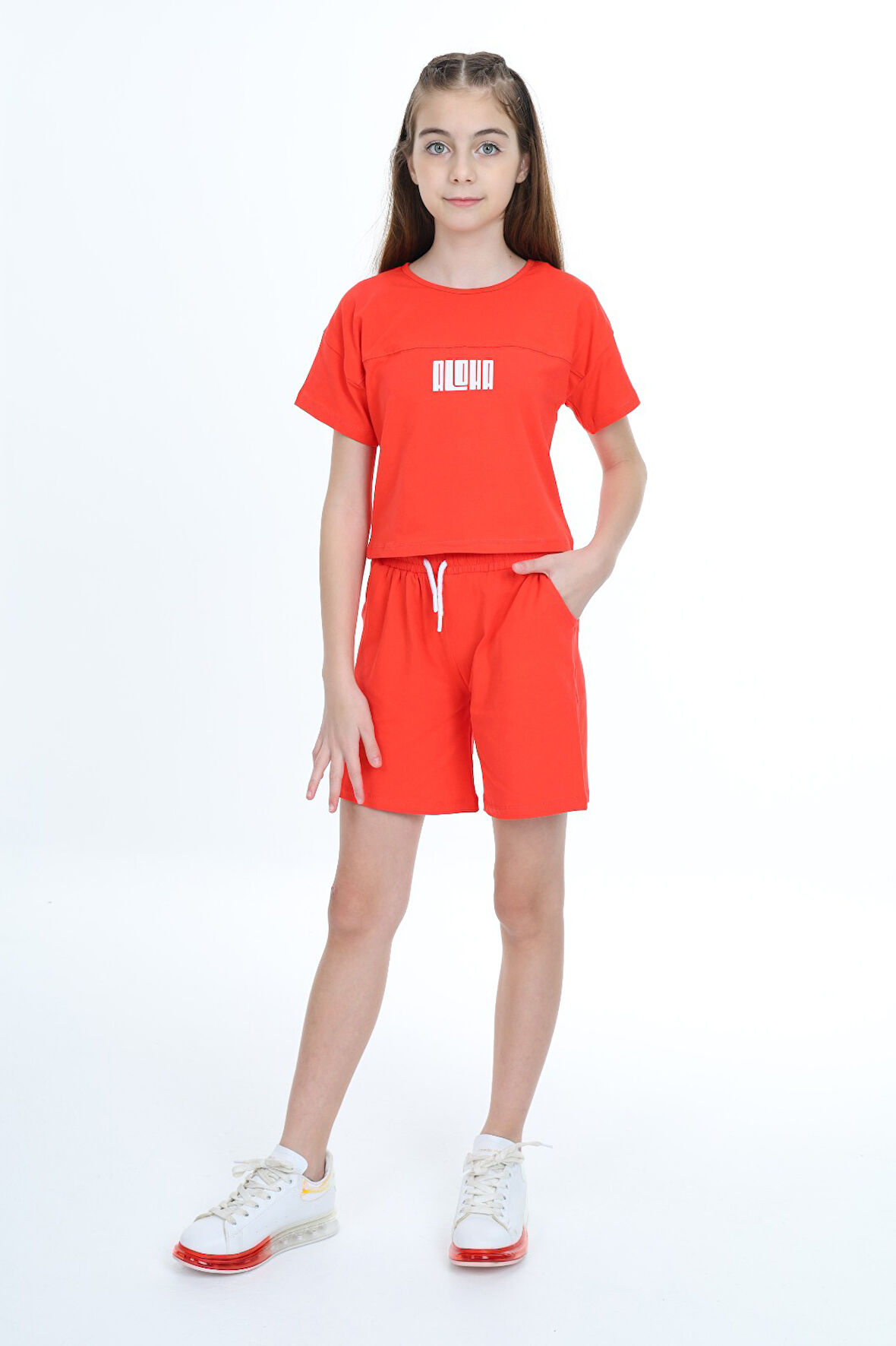 Toontoy Kız Çocuk Baskılı Şortlu Takım