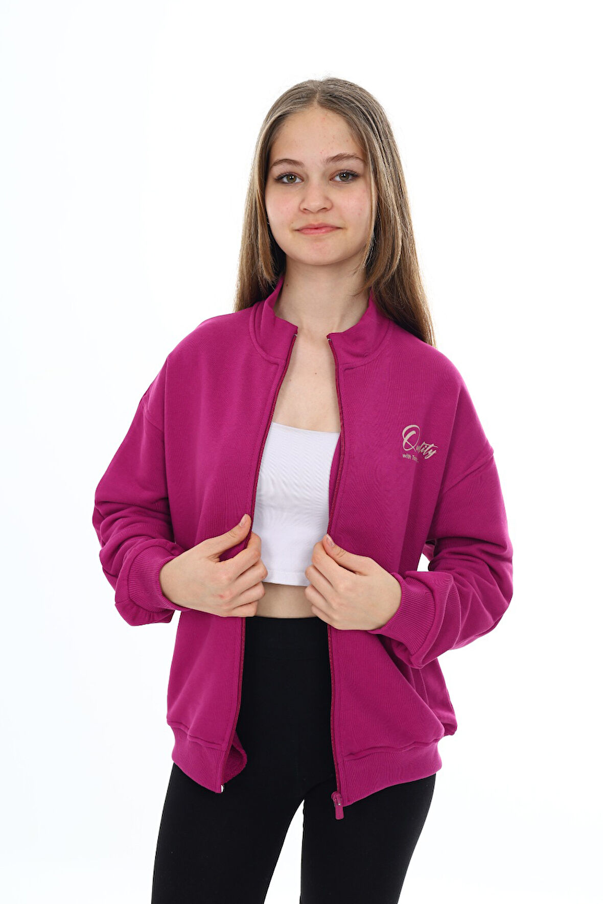 Toontoy Kız Çocuk Baskılı Hırka