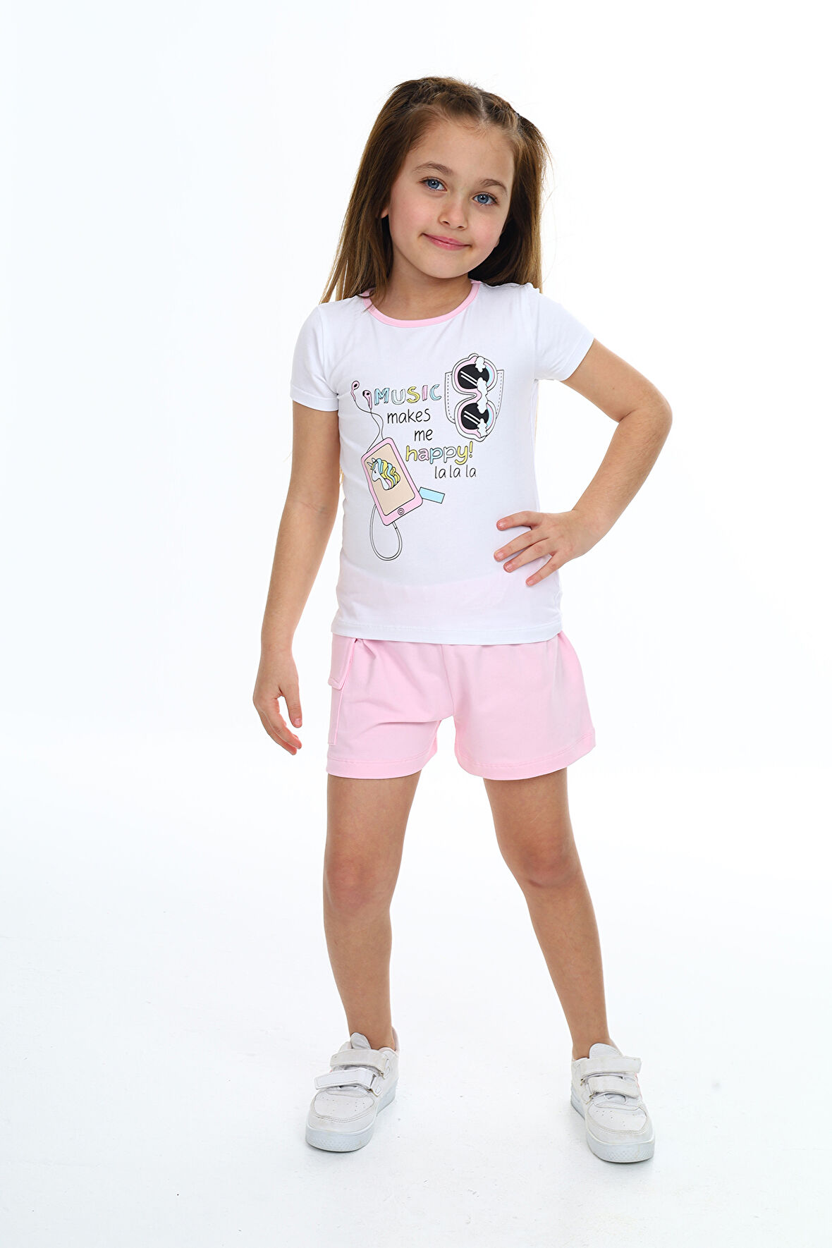 Toontoy Kız Çocuk Baskılı Şortlu Takım