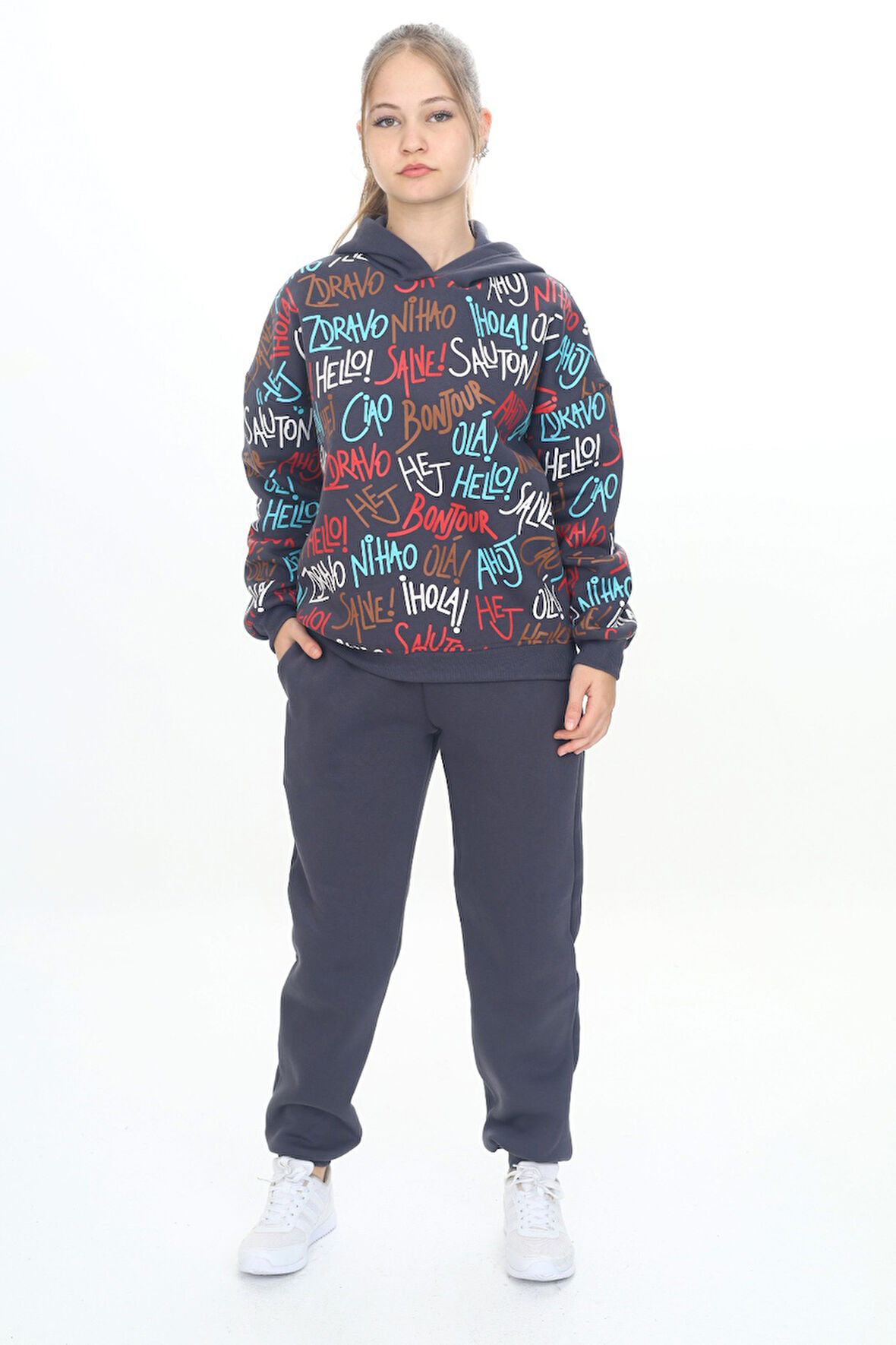 Toontoy Kız Çocuk Kapüşonlu Eşofman Takım