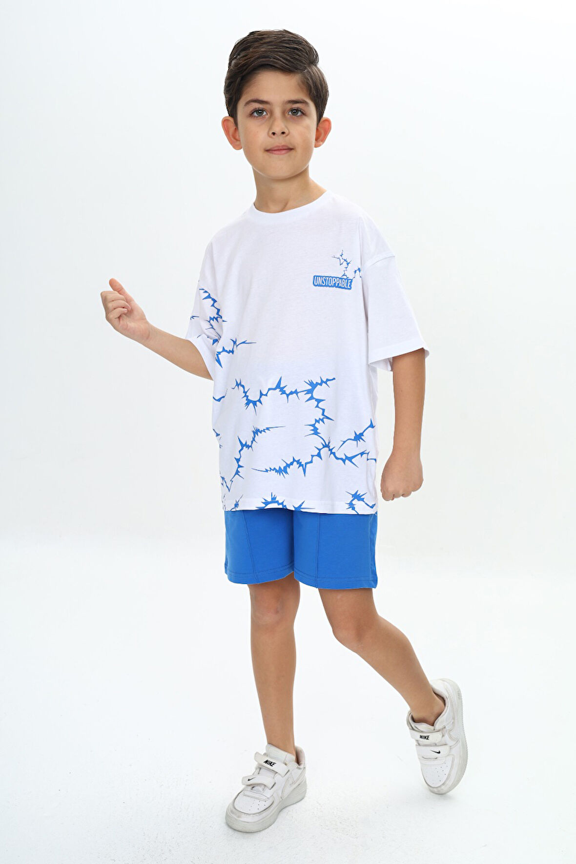 Toontoy Erkek Çocuk Göğsü Unstoppable Yazı Baskılı Şortlu Takım