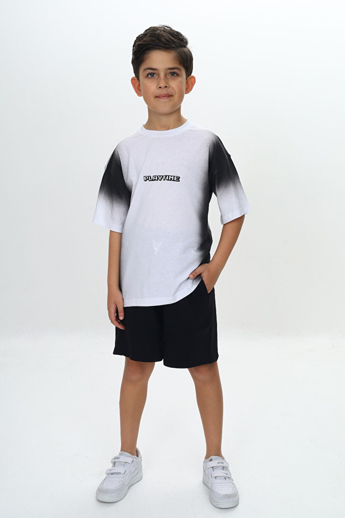 Toontoy Erkek Çocuk Garni Detaylı Playtıme Baskılı Şortlu Takım