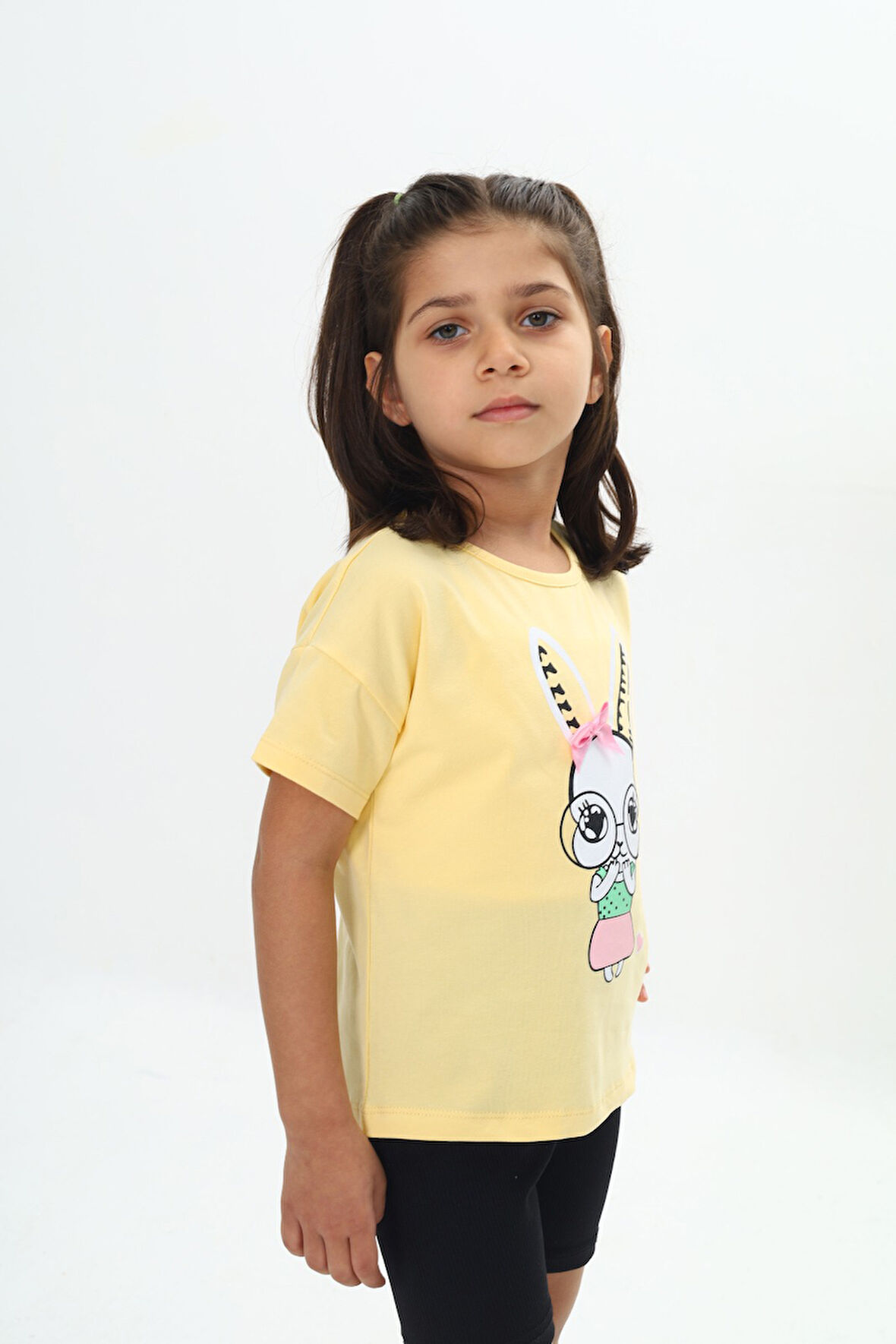 Toontoy Kız Çocuk Tavşan Baskılı Tişört