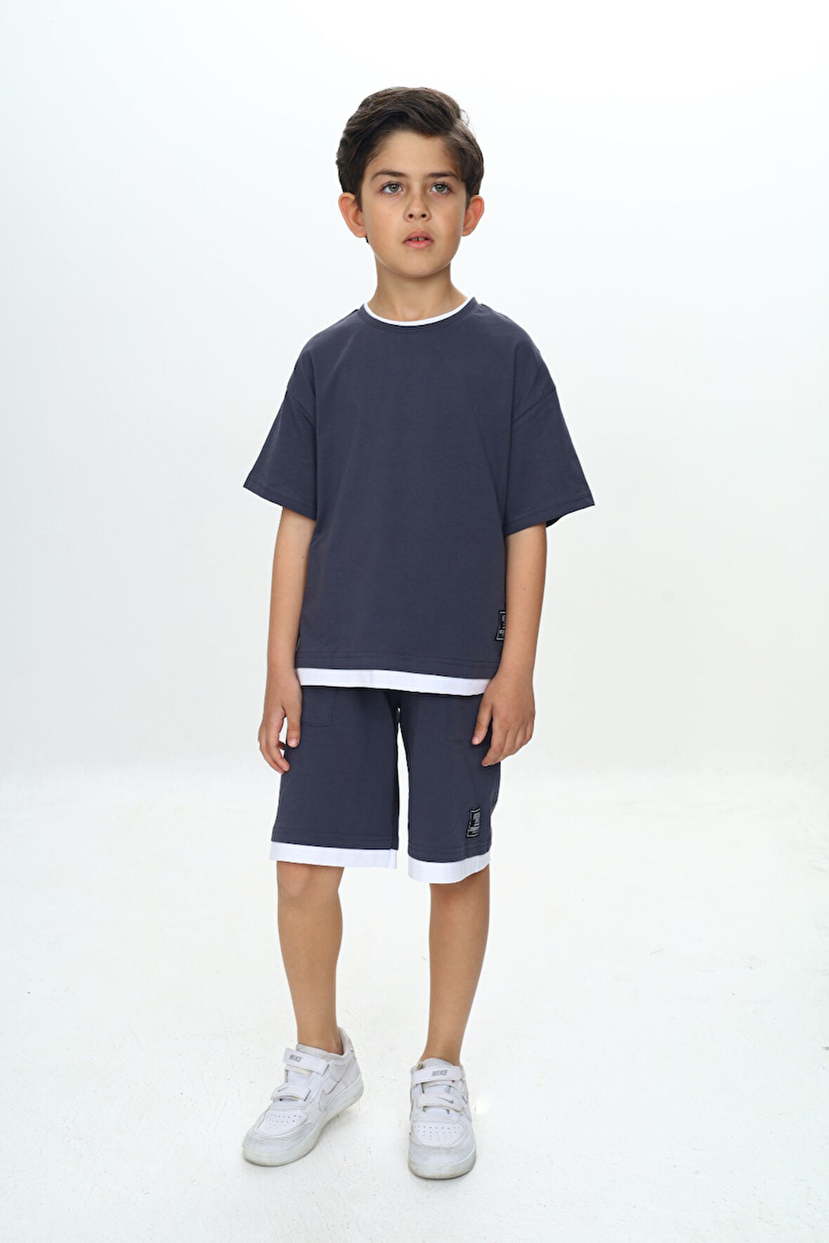 Toontoy Erkek Çocuk Yazı Armalı Şortlu Takım