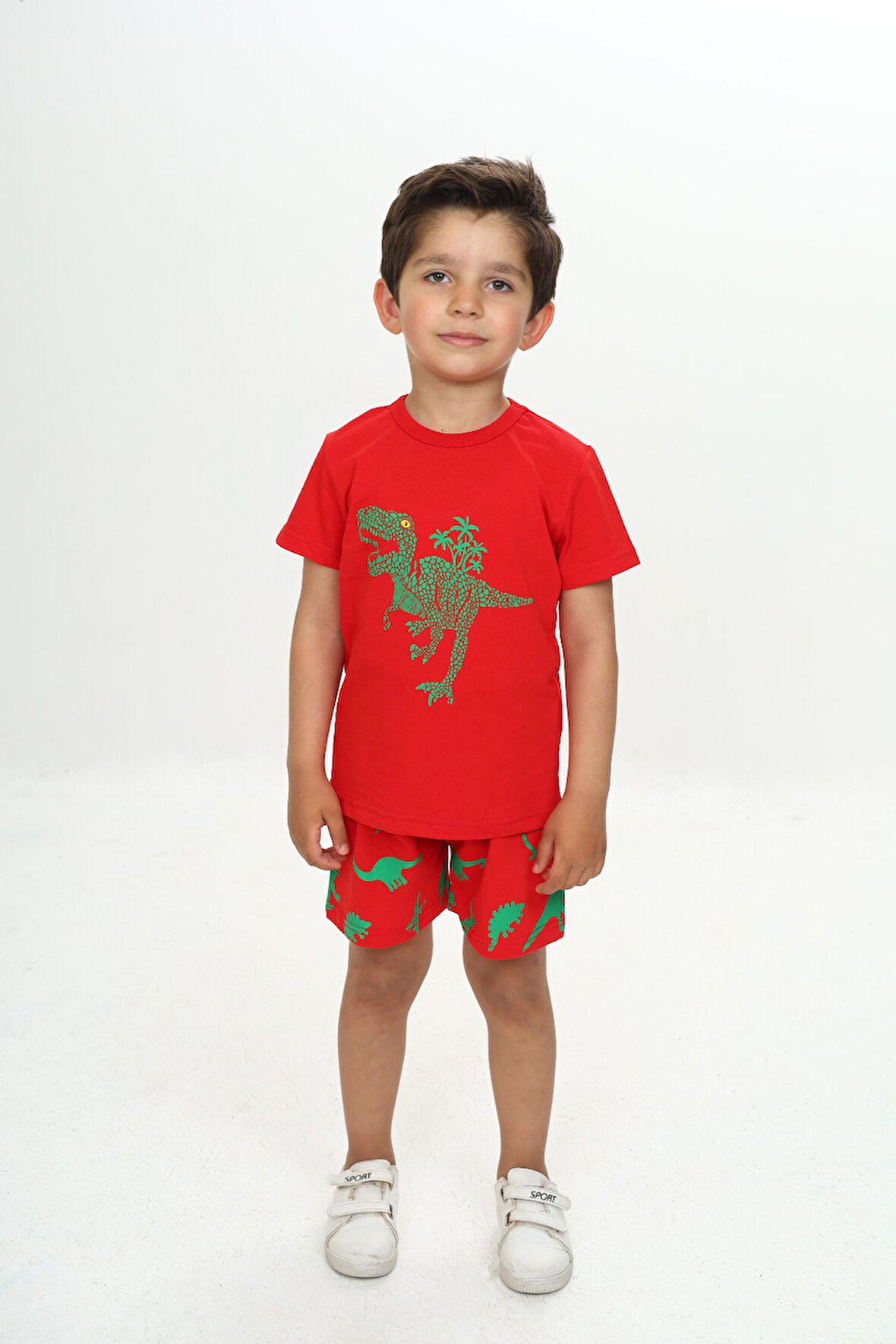 Toontoy Erkek Çocuk Kabaran Dinazor Baskılı Şortlu Takım
