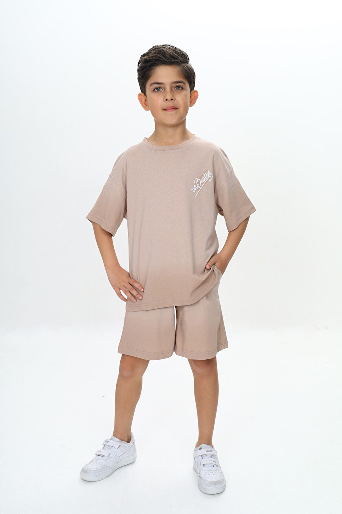 Toontoy Erkek Çocuk Yıkama Efektli Baskılı Şortlu Takım