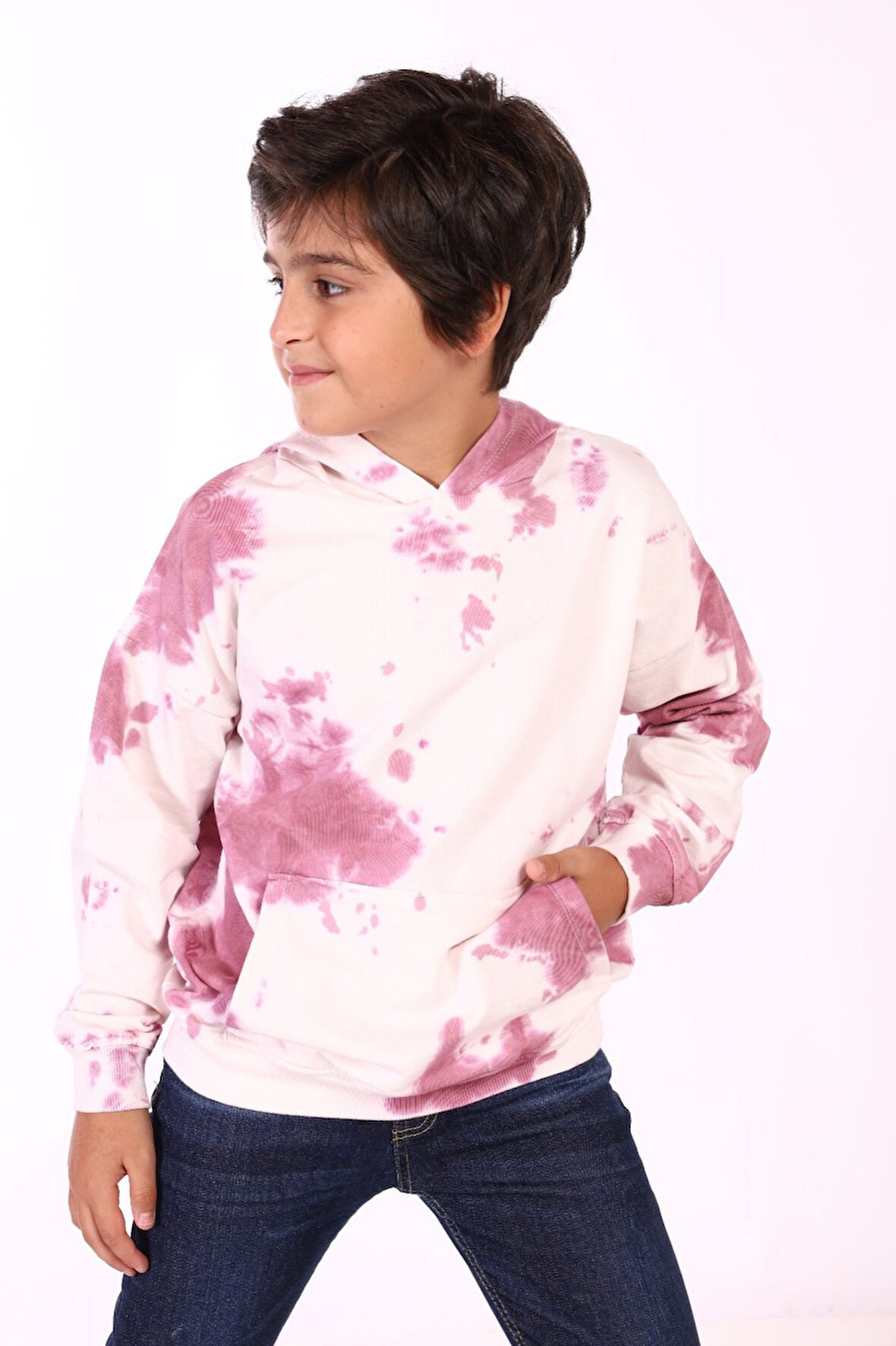 Toontoy Erkek Çocuk Kapüşonlu Bastik Desenli Sweatshirt