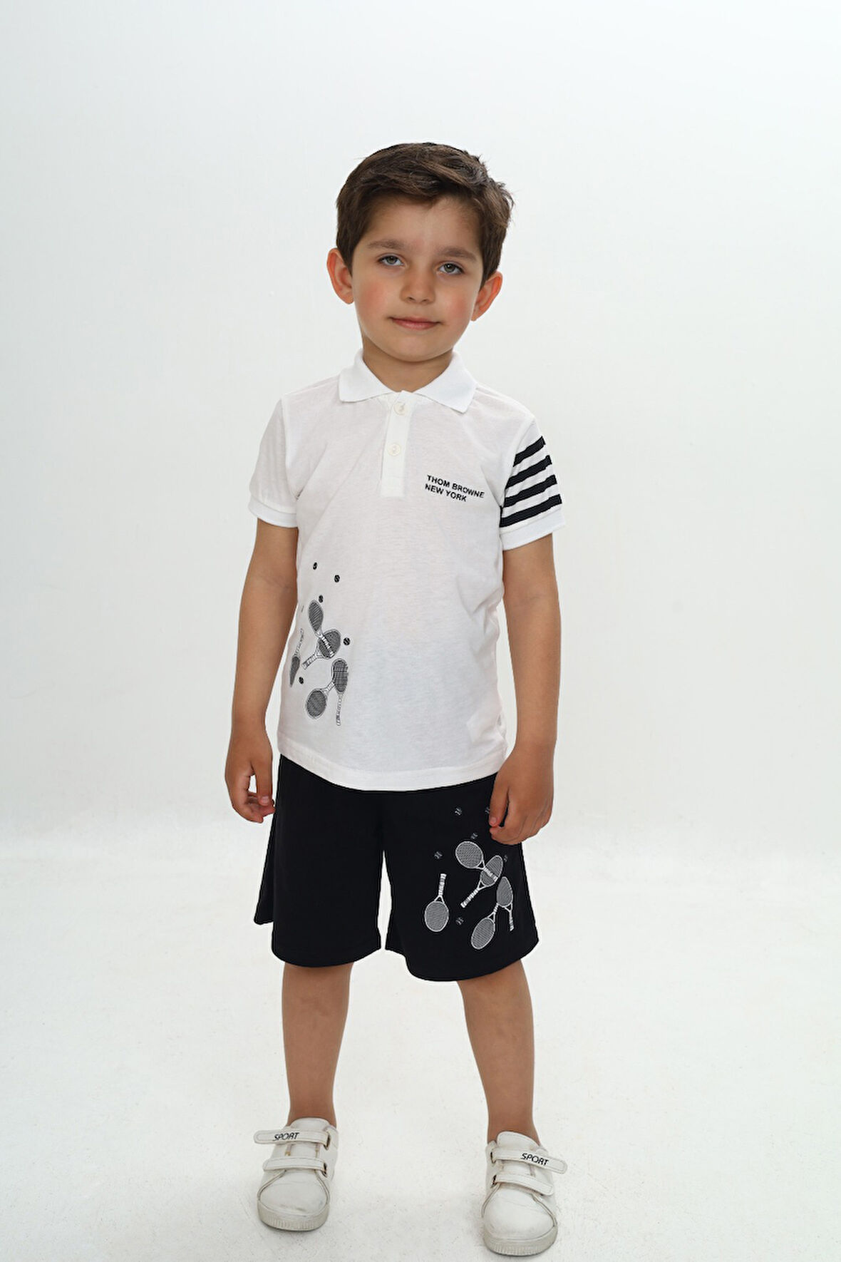 Toontoy Erkek Çocuk Polo Yaka Baskılı Şortlu Takım