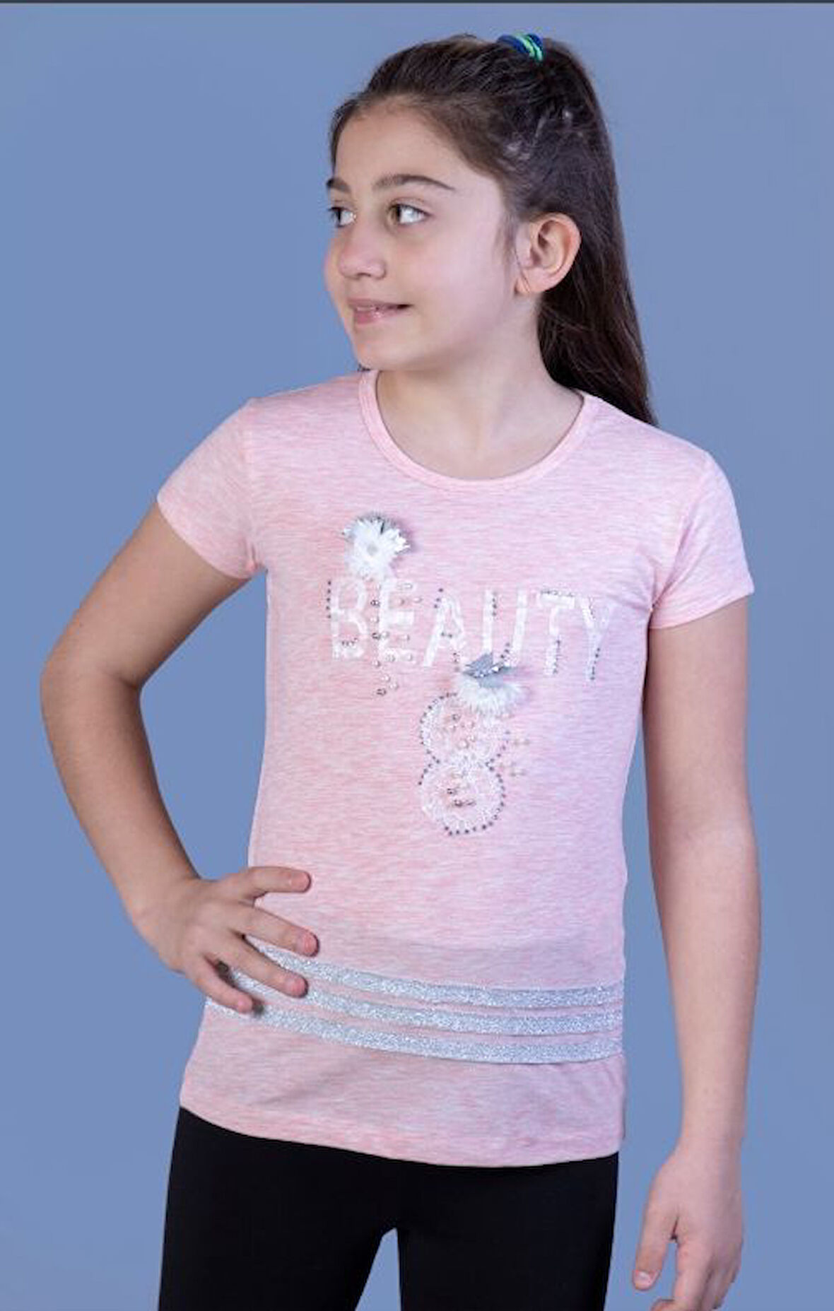 Toontoy Kız Çocuk Beauty Baskılı Tişört