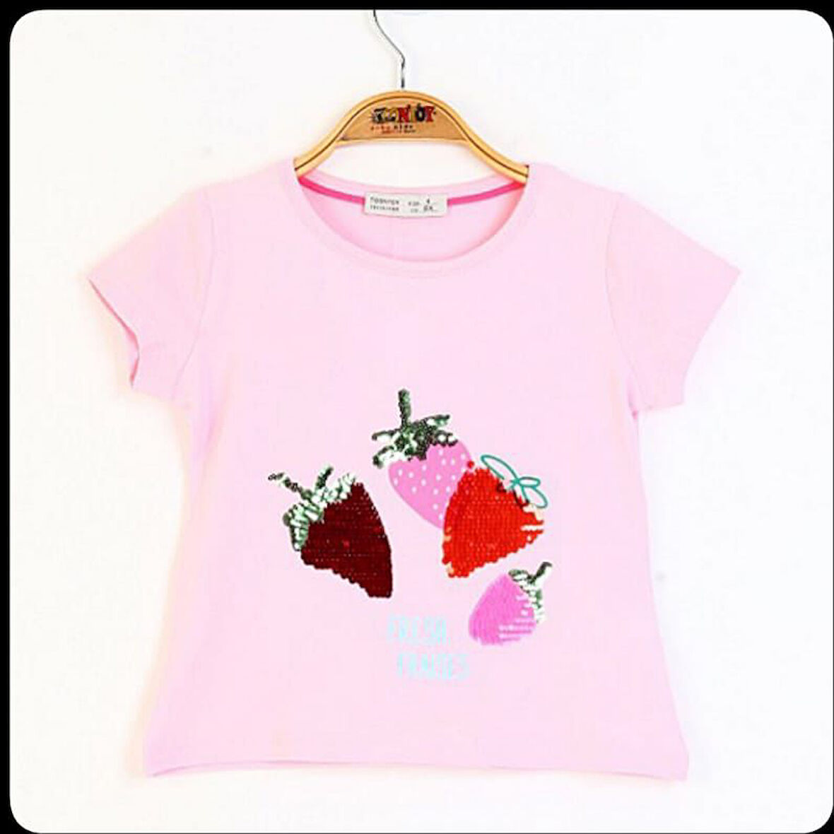 Toontoy Kız Çocuk Pullu Çiçek Nakışlı Tişört