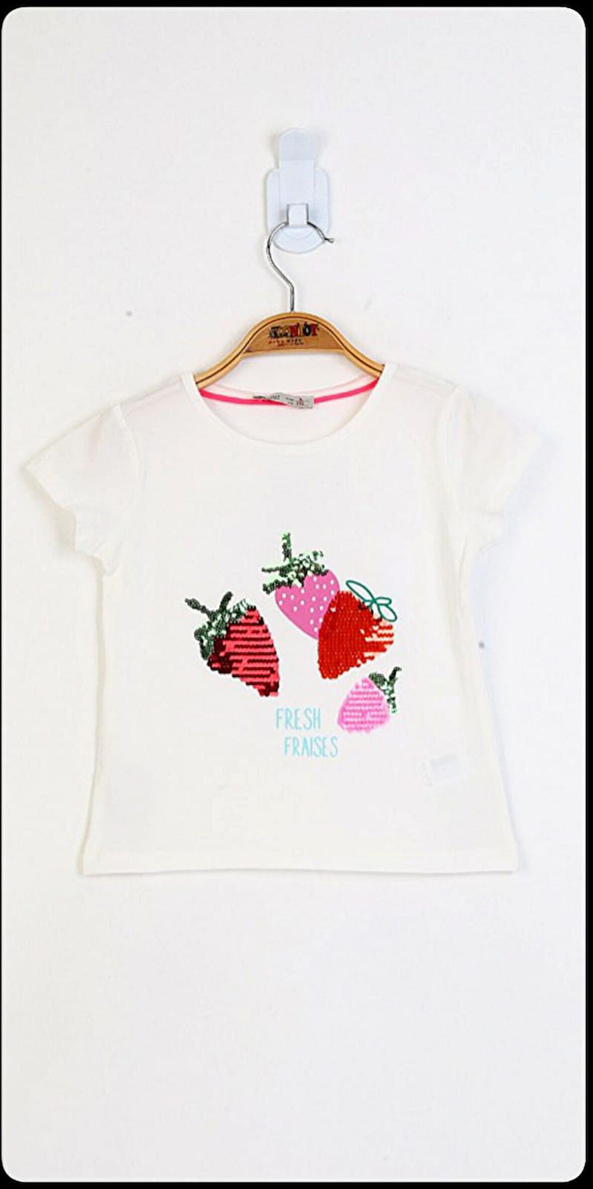 Toontoy Kız Çocuk Pullu Çiçek Nakışlı Tişört