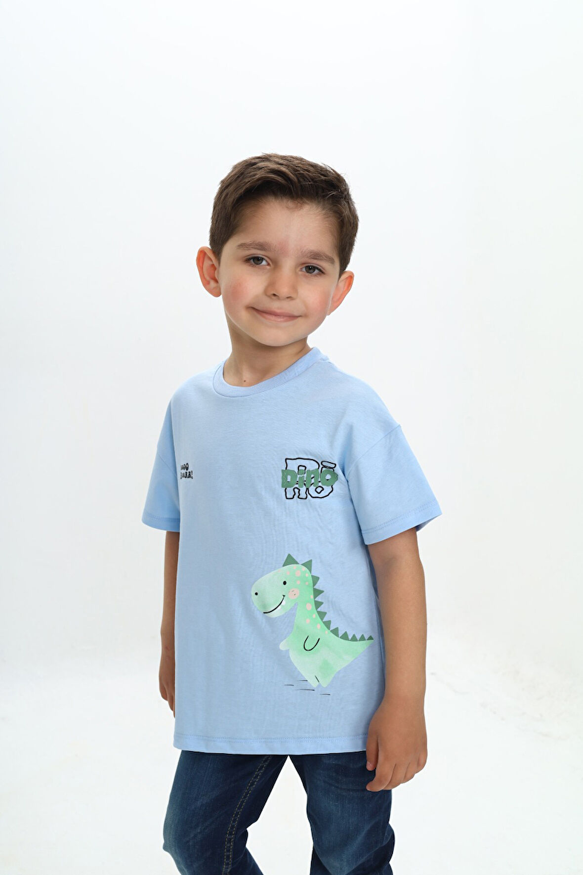 Toontoy Erkek Çocuk Dinazor Yazı Baskılı Tişört