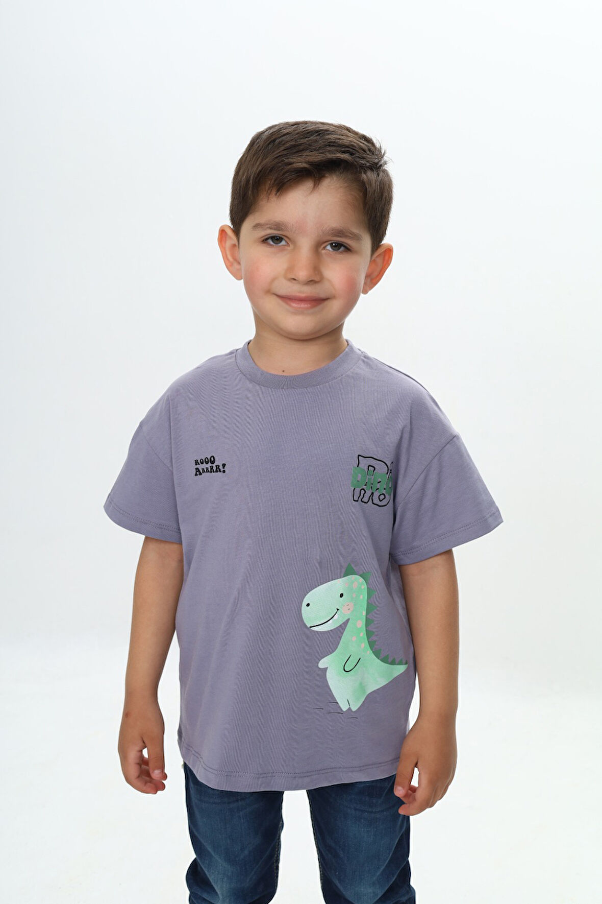 Toontoy Erkek Çocuk Dinazor Yazı Baskılı Tişört