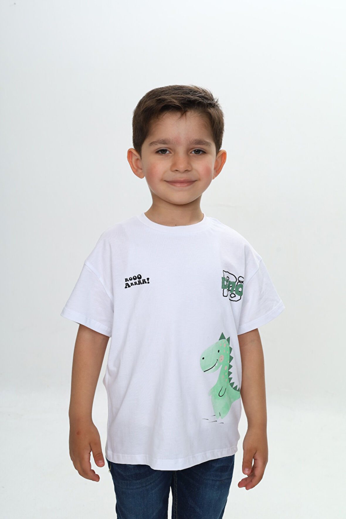 Toontoy Erkek Çocuk Dinazor Yazı Baskılı Tişört