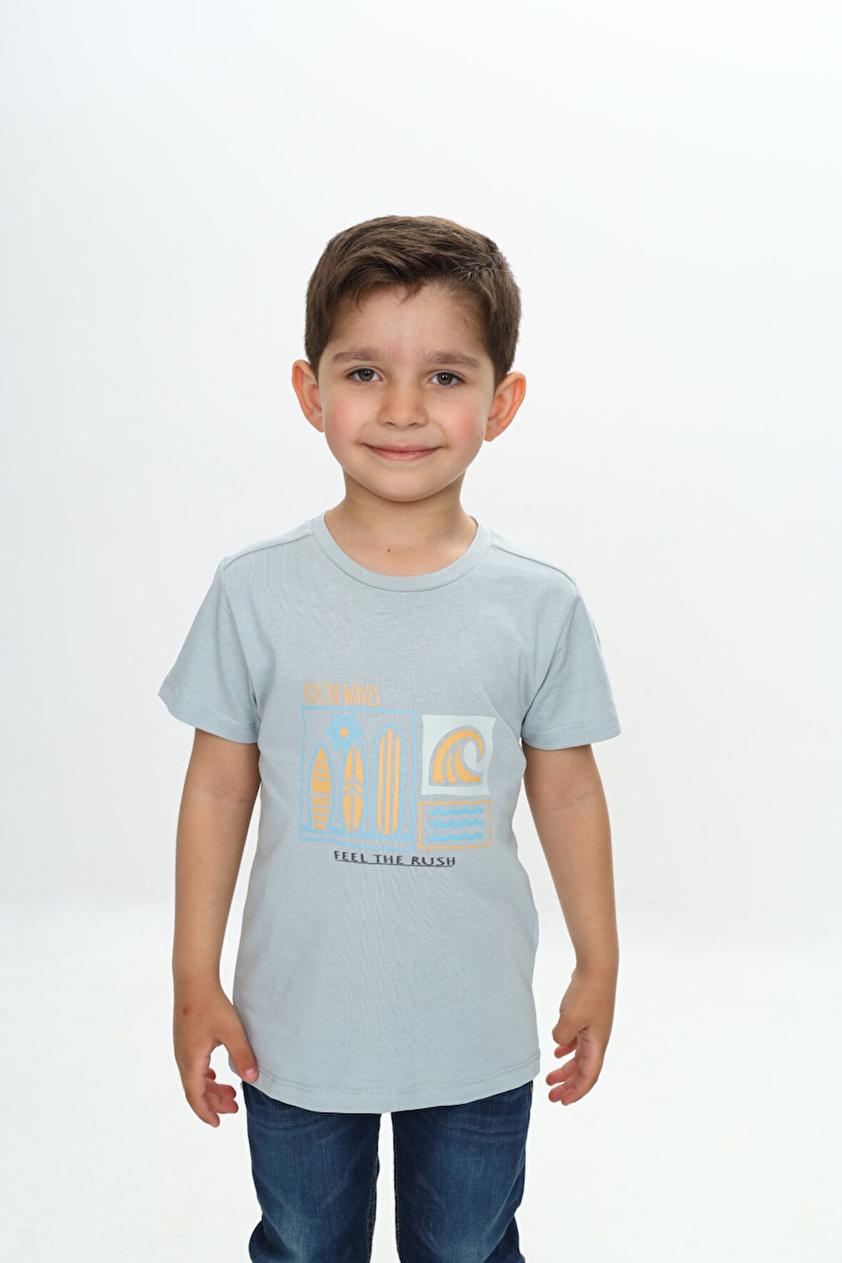 Toontoy Erkek Çocuk Surf Tema Baskılı Tişört