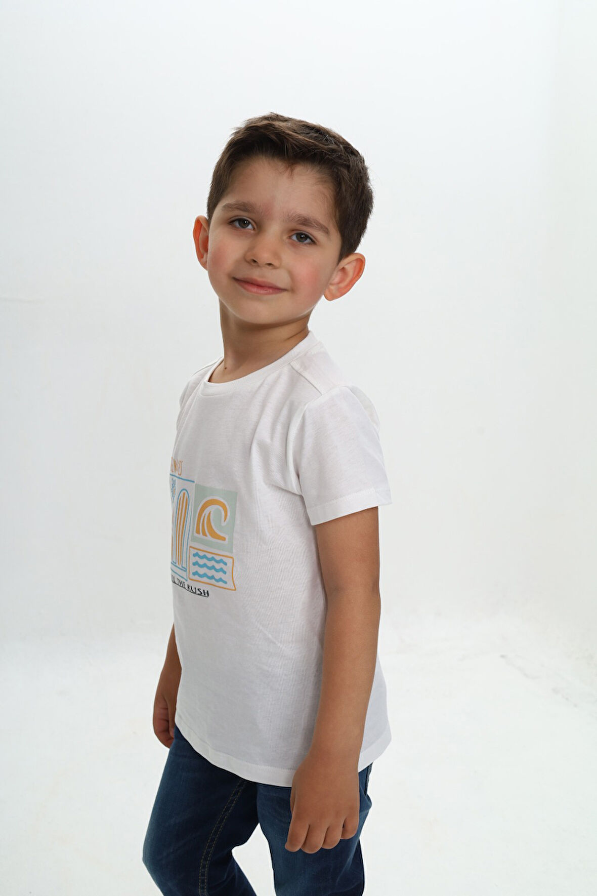 Toontoy Erkek Çocuk Surf Tema Baskılı Tişört