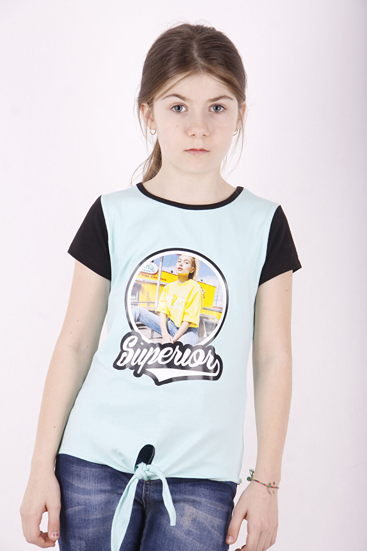 Toontoy Kız Çocuk Superior Baskılı Tişört