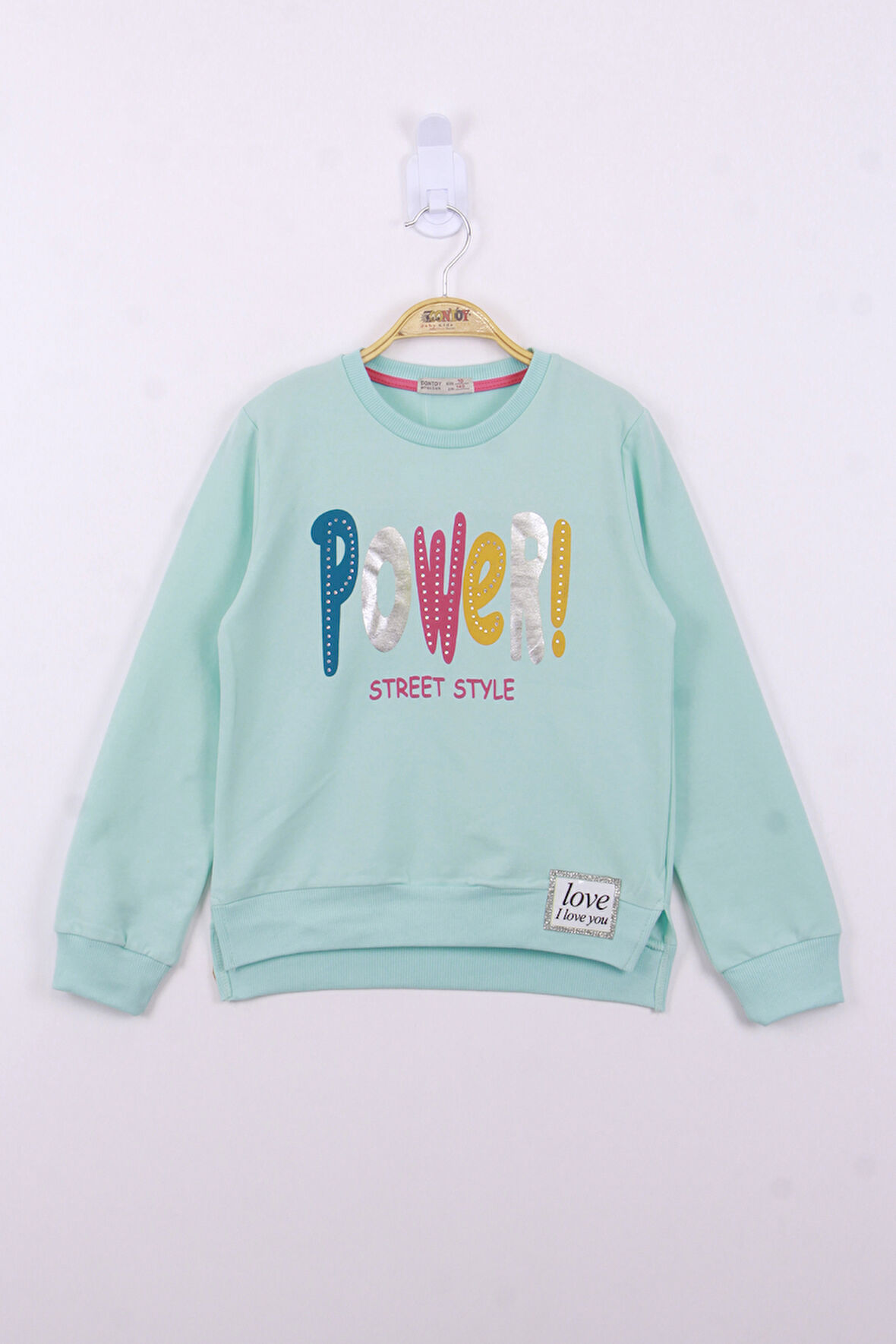 Toontoy Kız Çocuk Power Renkli Baskılı Sweatshirt