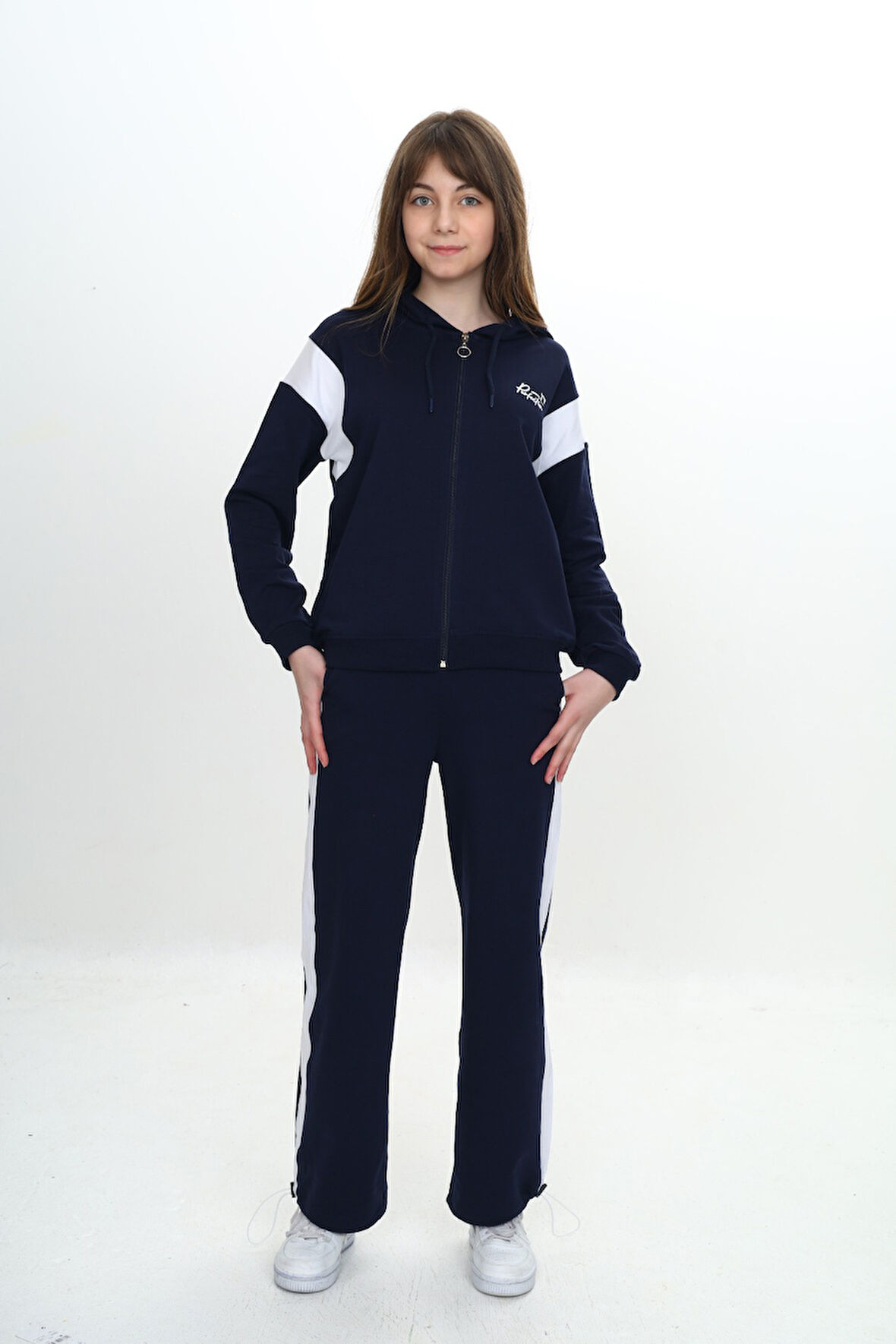 Toontoy Kız Çocuk Fermuarlı Garni Detaylı Eşofman Takım