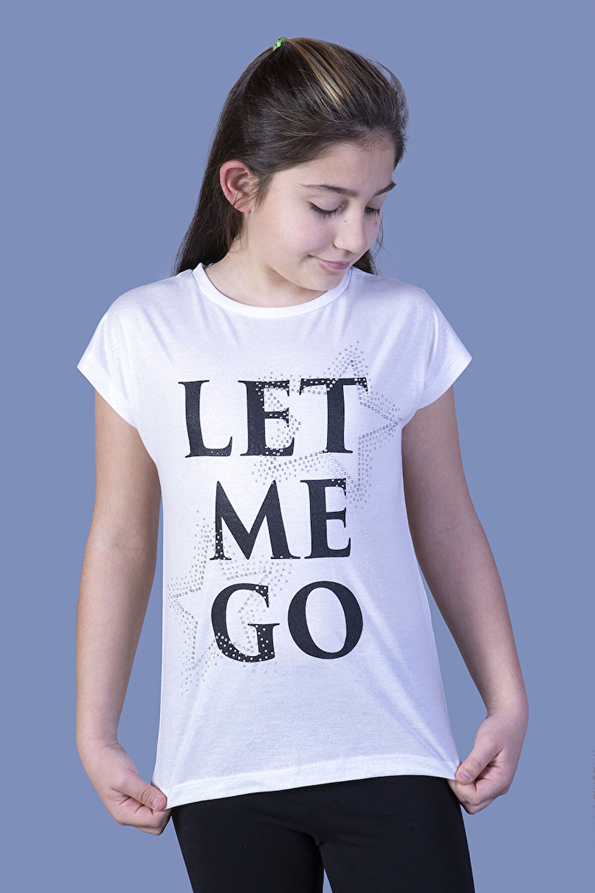 Toontoy Kız Çocuk Let Me Go Baskılı Tişört