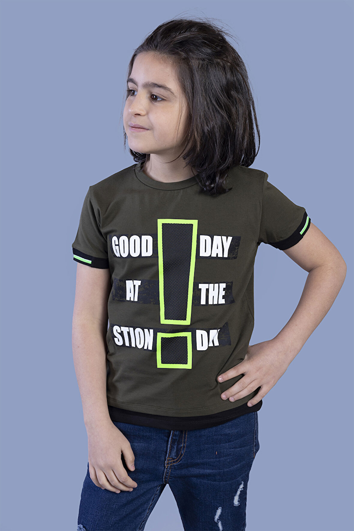 Toontoy Erkek Çocuk Neon Uyumlu Baskılı Garni Detaylı Tişört