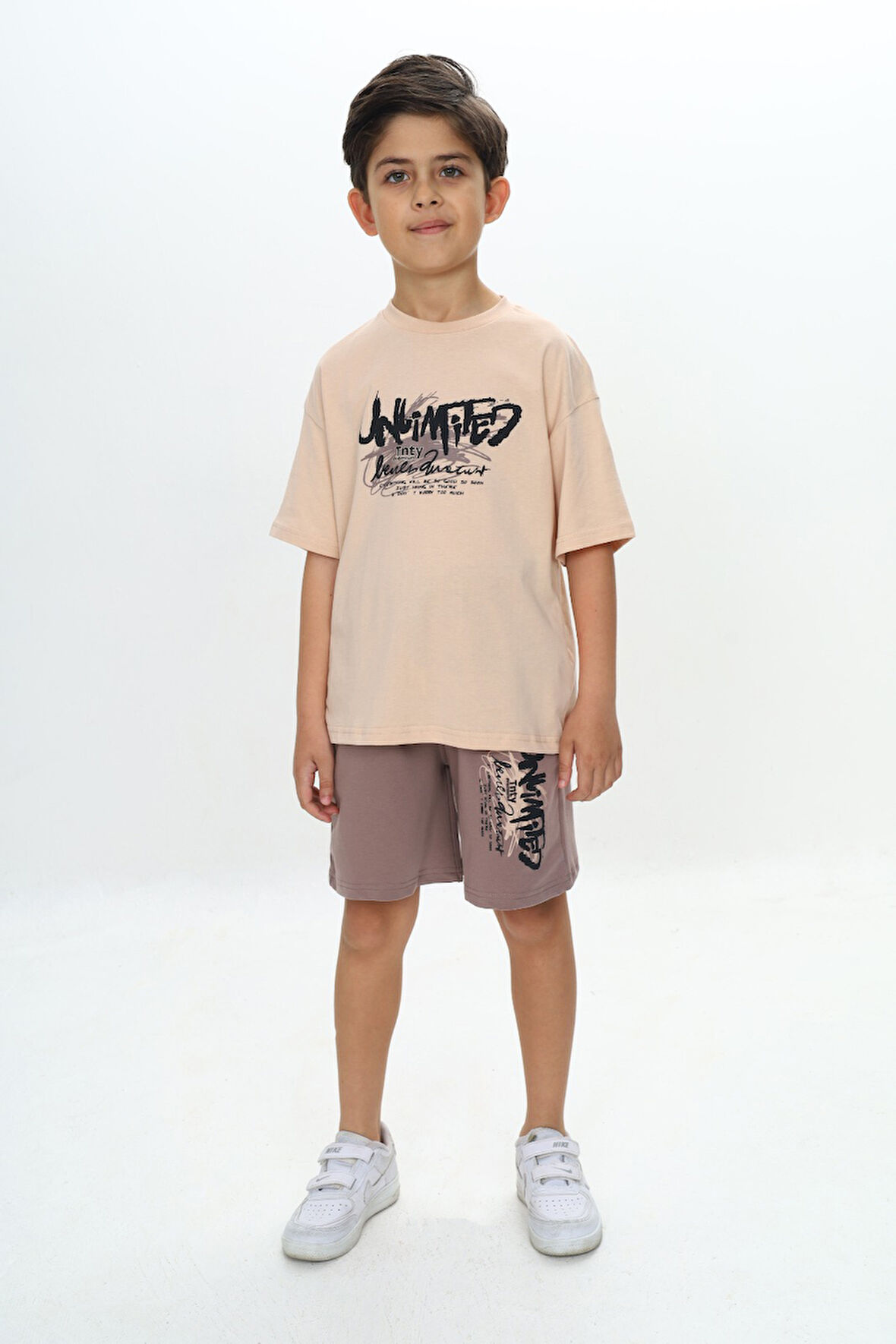 Toontoy Erkek Çocuk Unlimited Yazı Baskılı Şortlu Takım