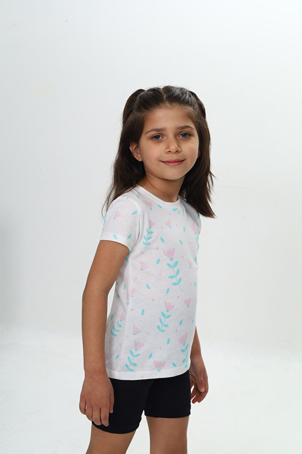 Toontoy Kız Çocuk Komple Lale Baskılı Tişört