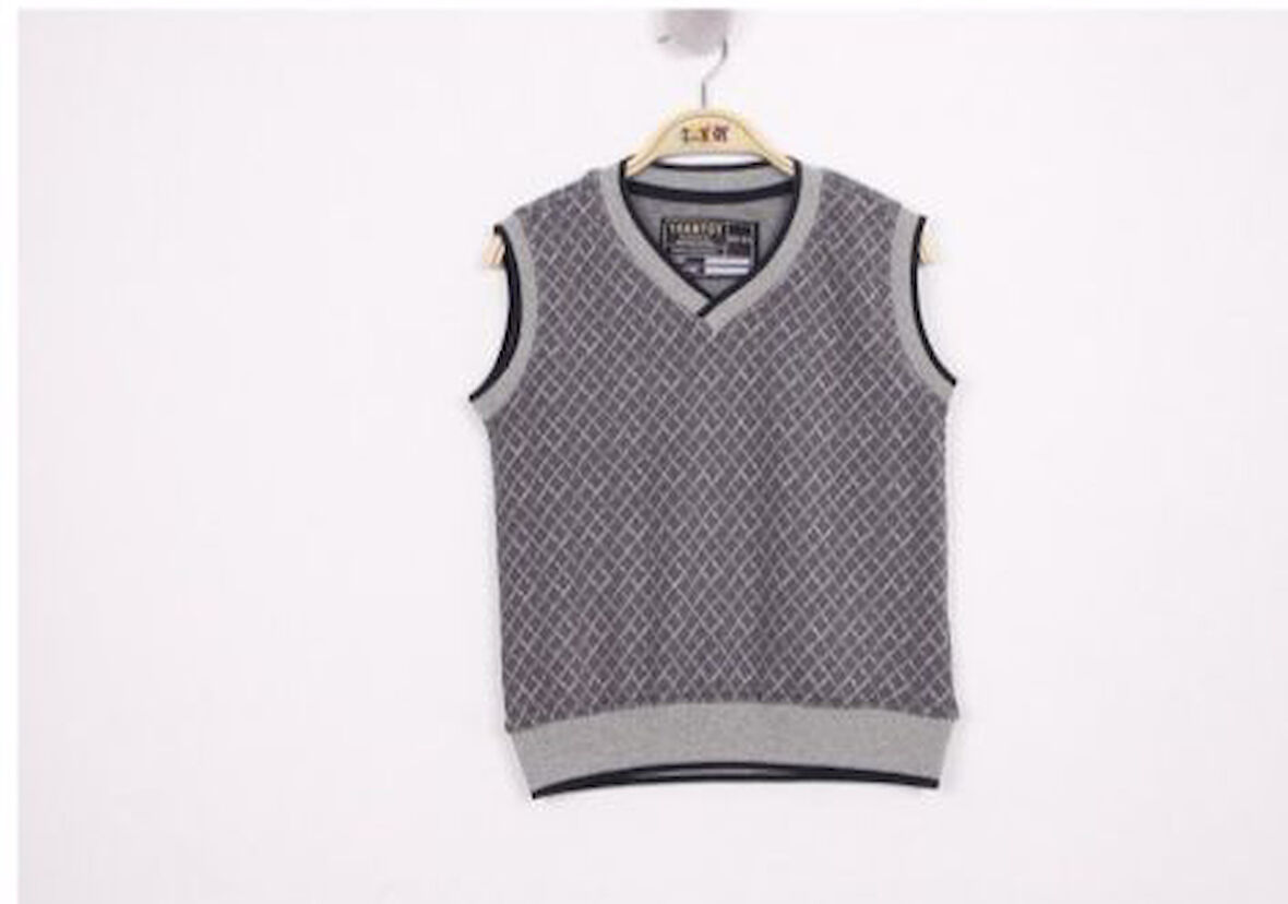 Toontoy Erkek Çocuk Kareli İki İplik Kumaş Okul Süveter