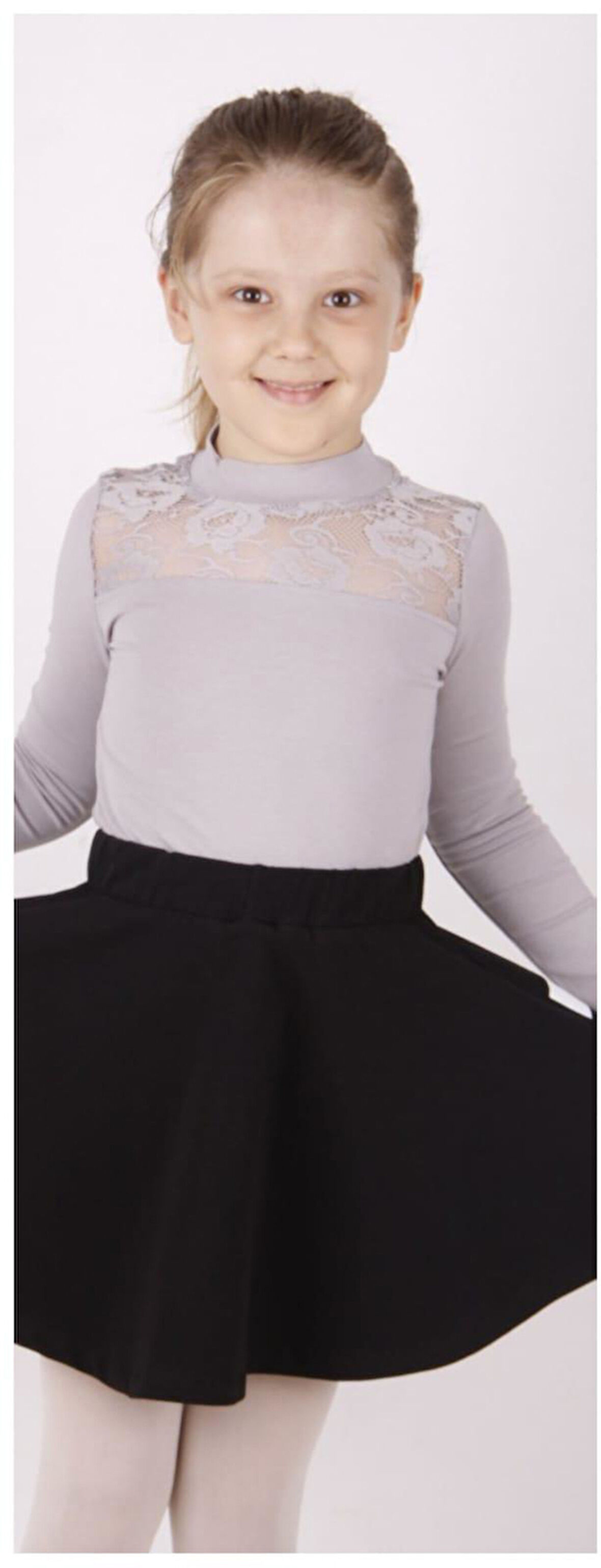 Toontoy Kız Çocuk Önü Dantelli Okul Tişört