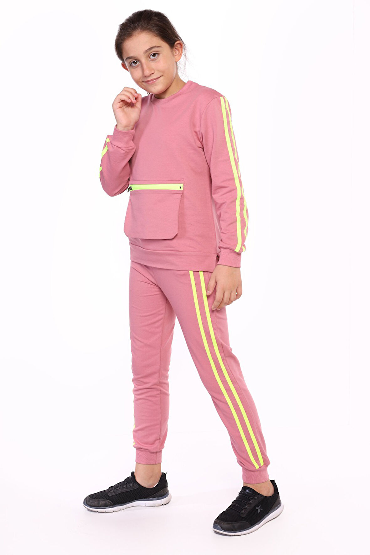 Toontoy Kız Çocuk Garni Detaylı Eşofman Takım