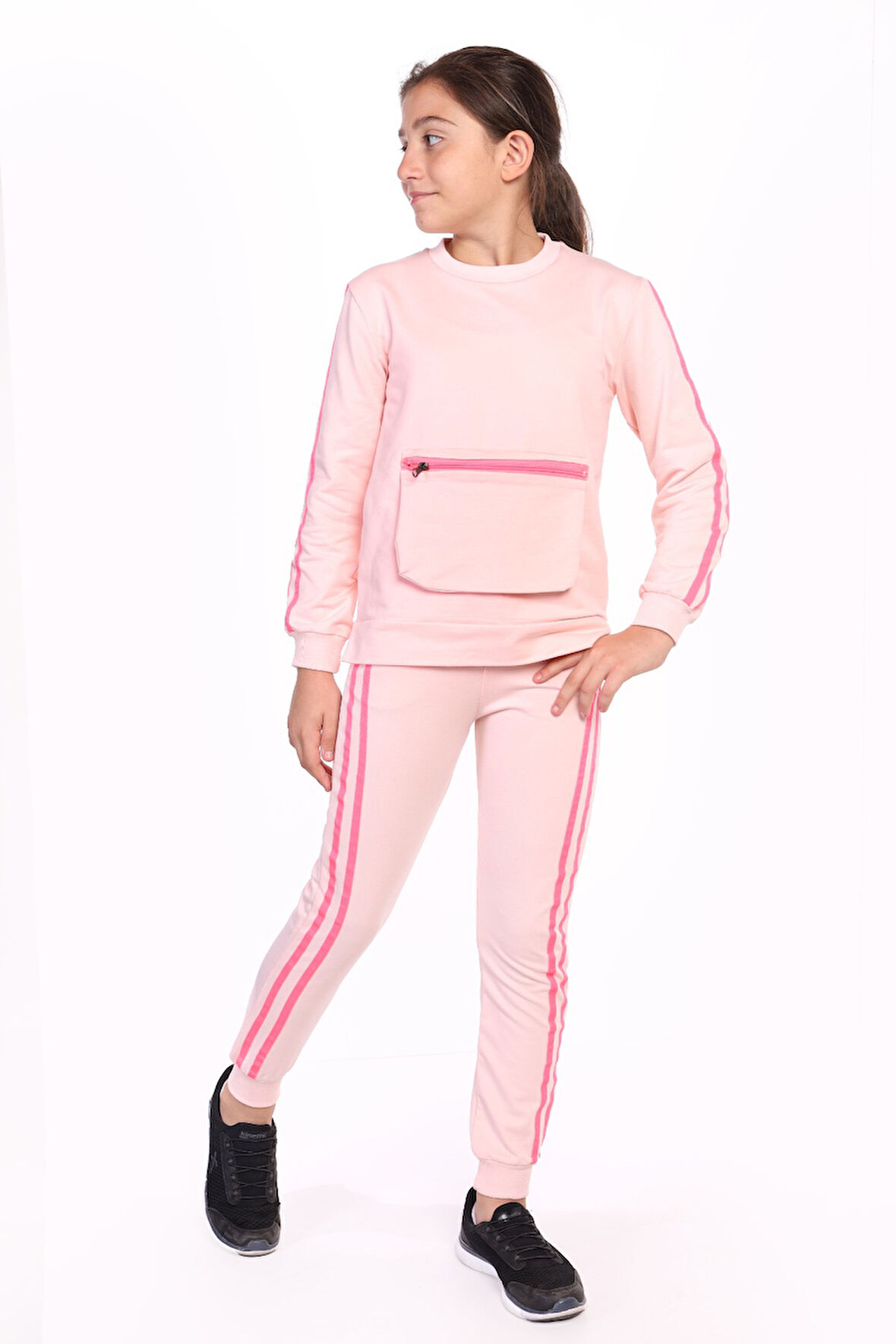 Toontoy Kız Çocuk Garni Detaylı Eşofman Takım