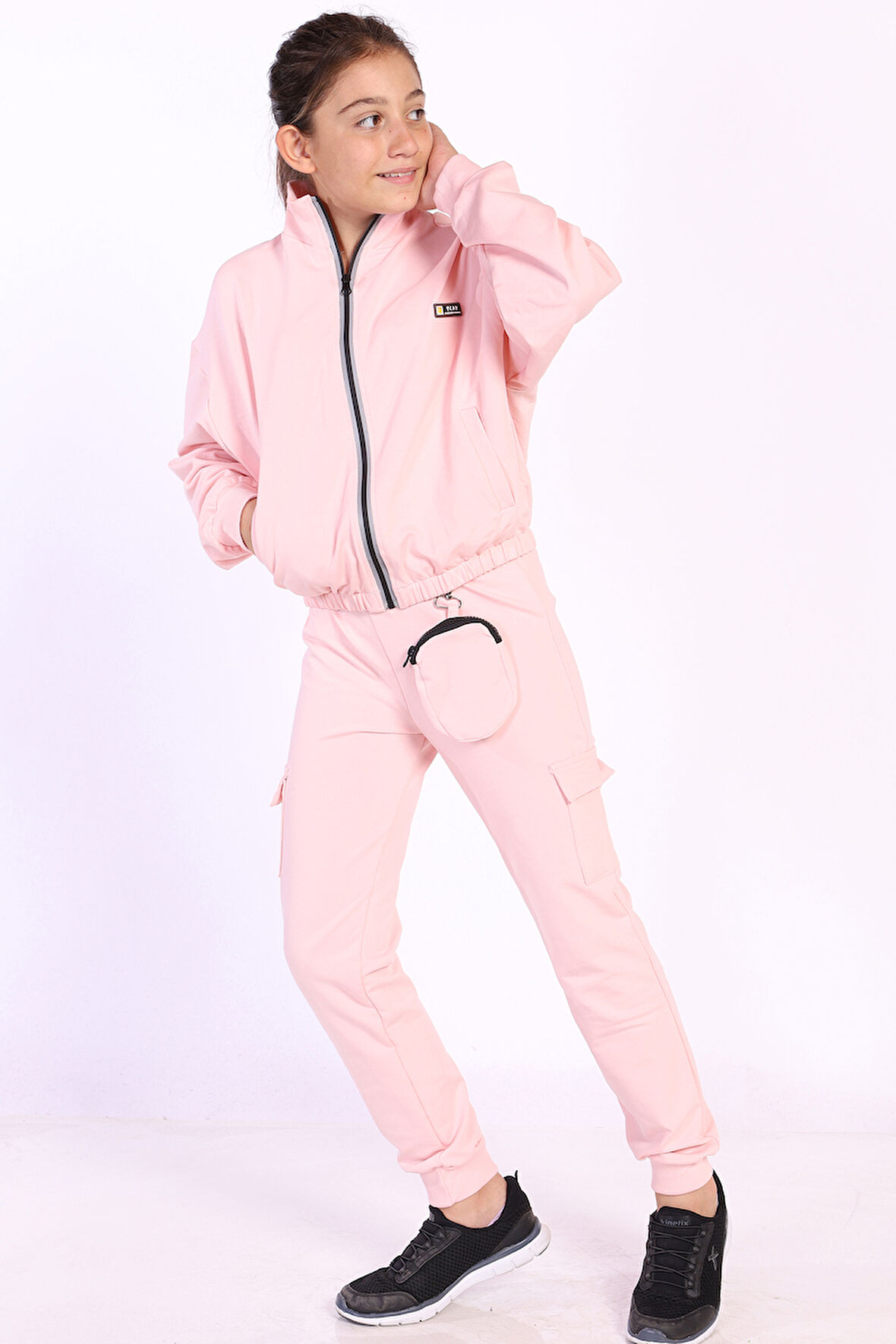 Toontoy Kız Çocuk Cüzdan Detaylı Eşofman Takımı