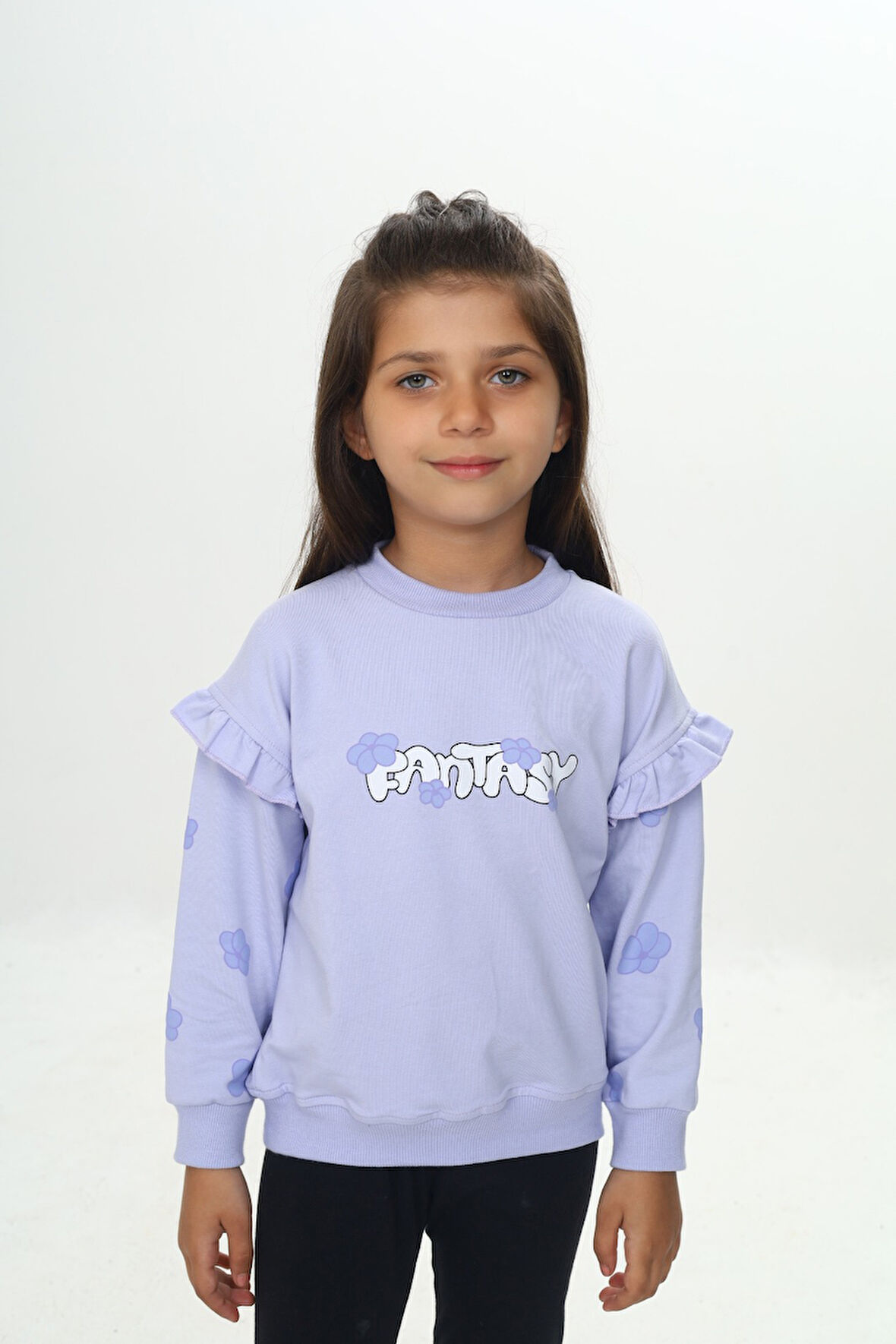 Toontoy Kız Çocuk Fantasy Çiçek Baskılı Sweatshirt