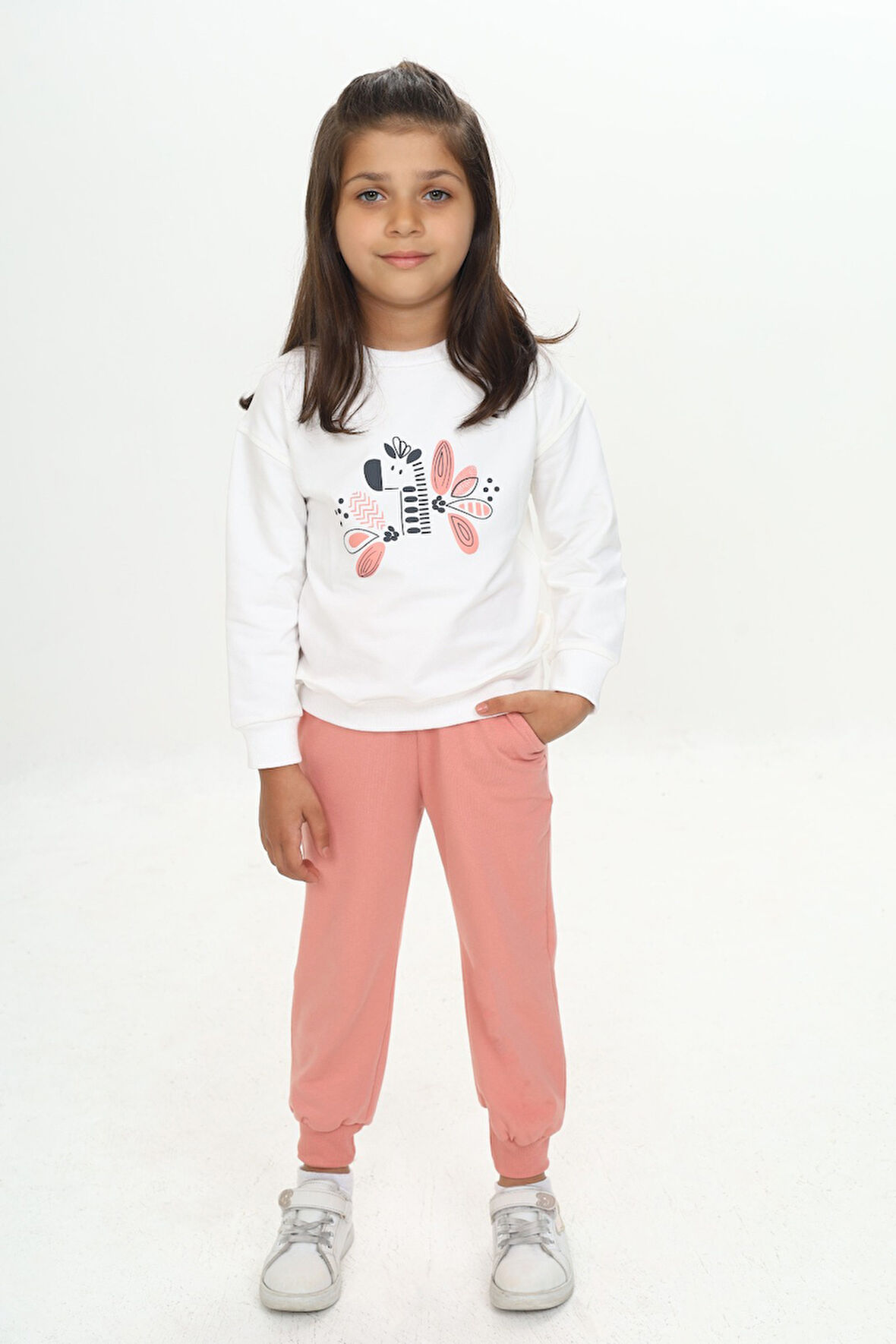 Toontoy Kız Çocuk Zürafa Baskılı Eşofman Takım