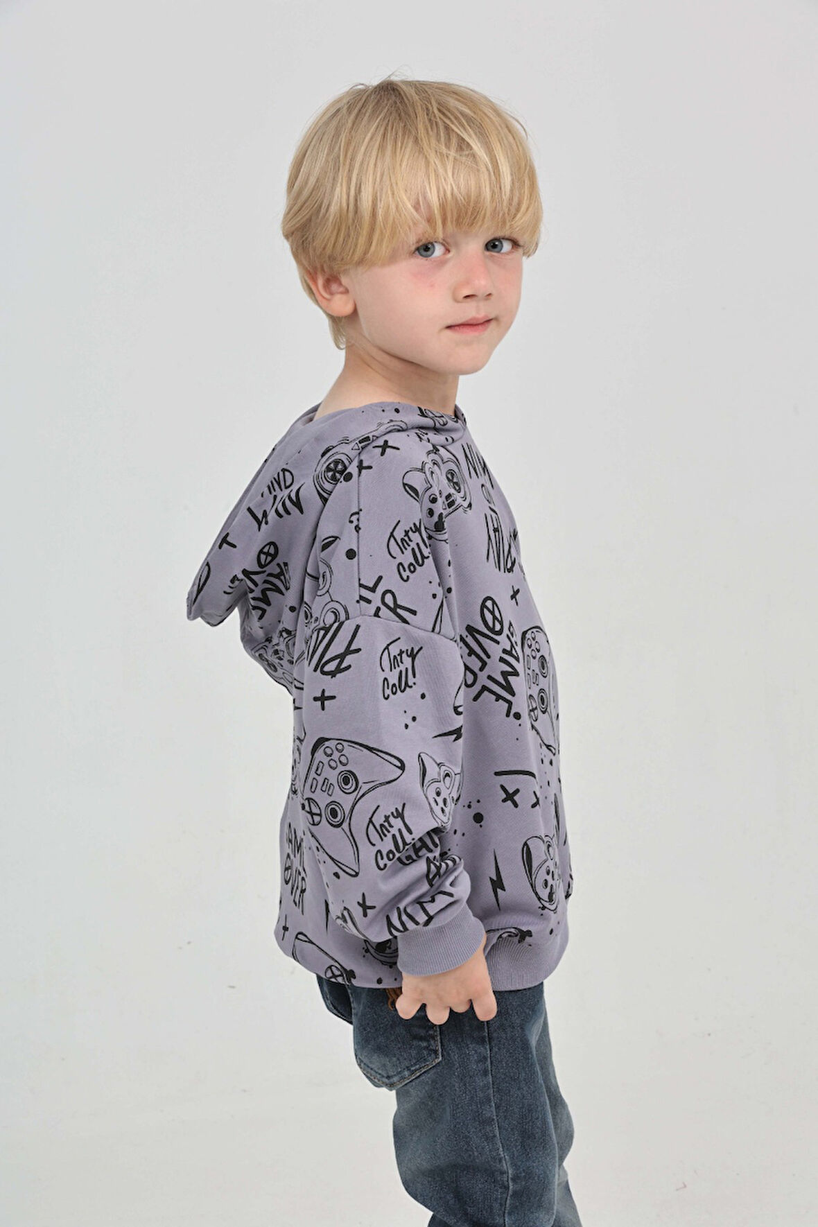 Toontoy Erkek Çocuk Oyun Baskılı Sweatshirt