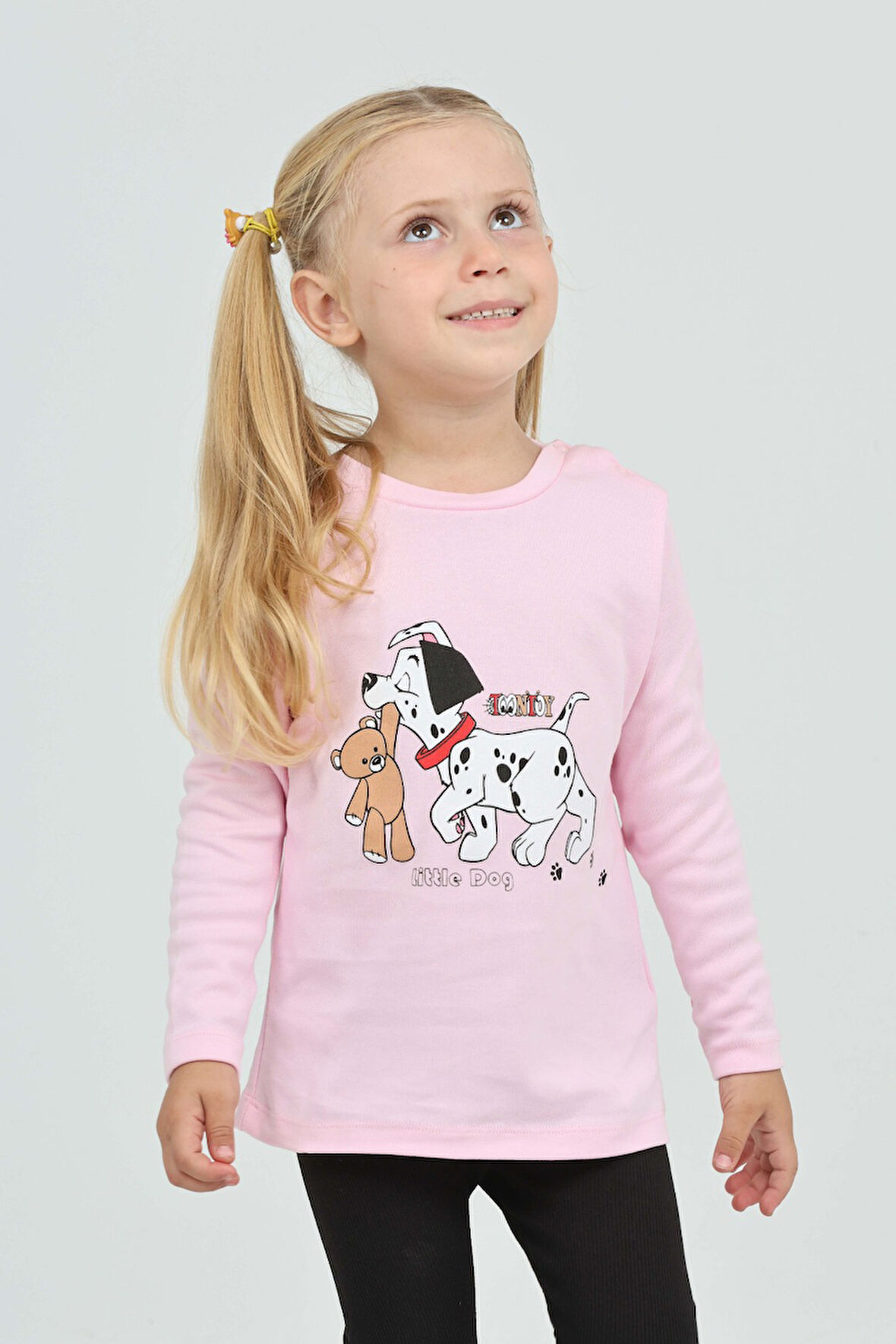 Toontoy Kız Çocuk Köpekli Ayı Baskılı Sweatshirt